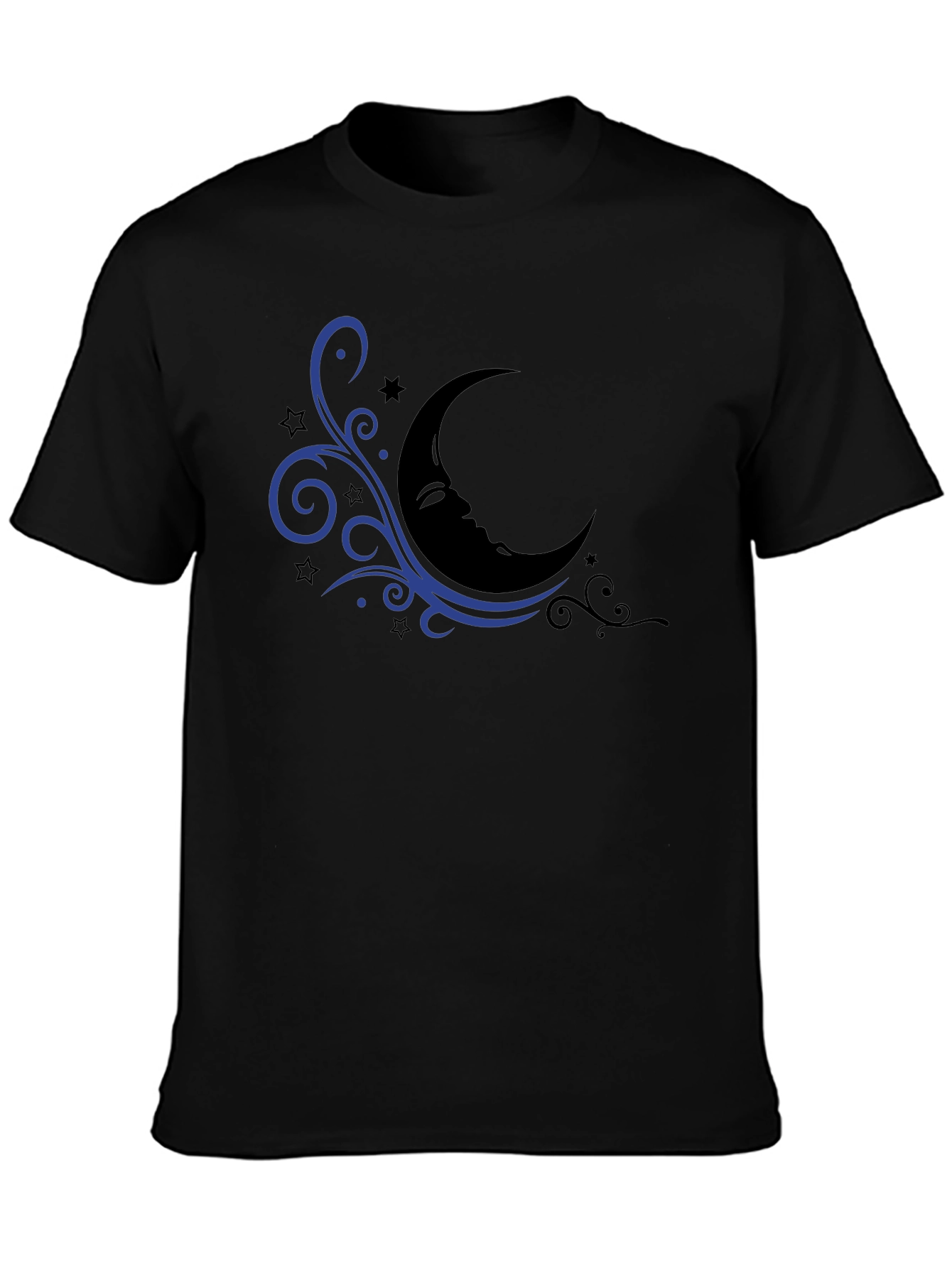 Moon & Stars Graphic Black T-Shirt