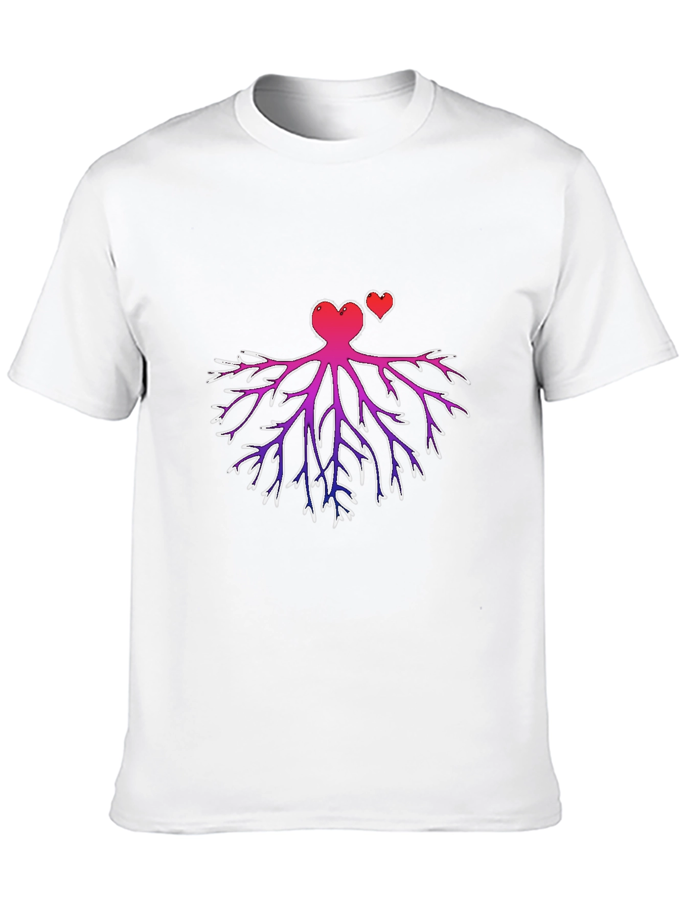 Heart Root Design Black T-Shirt