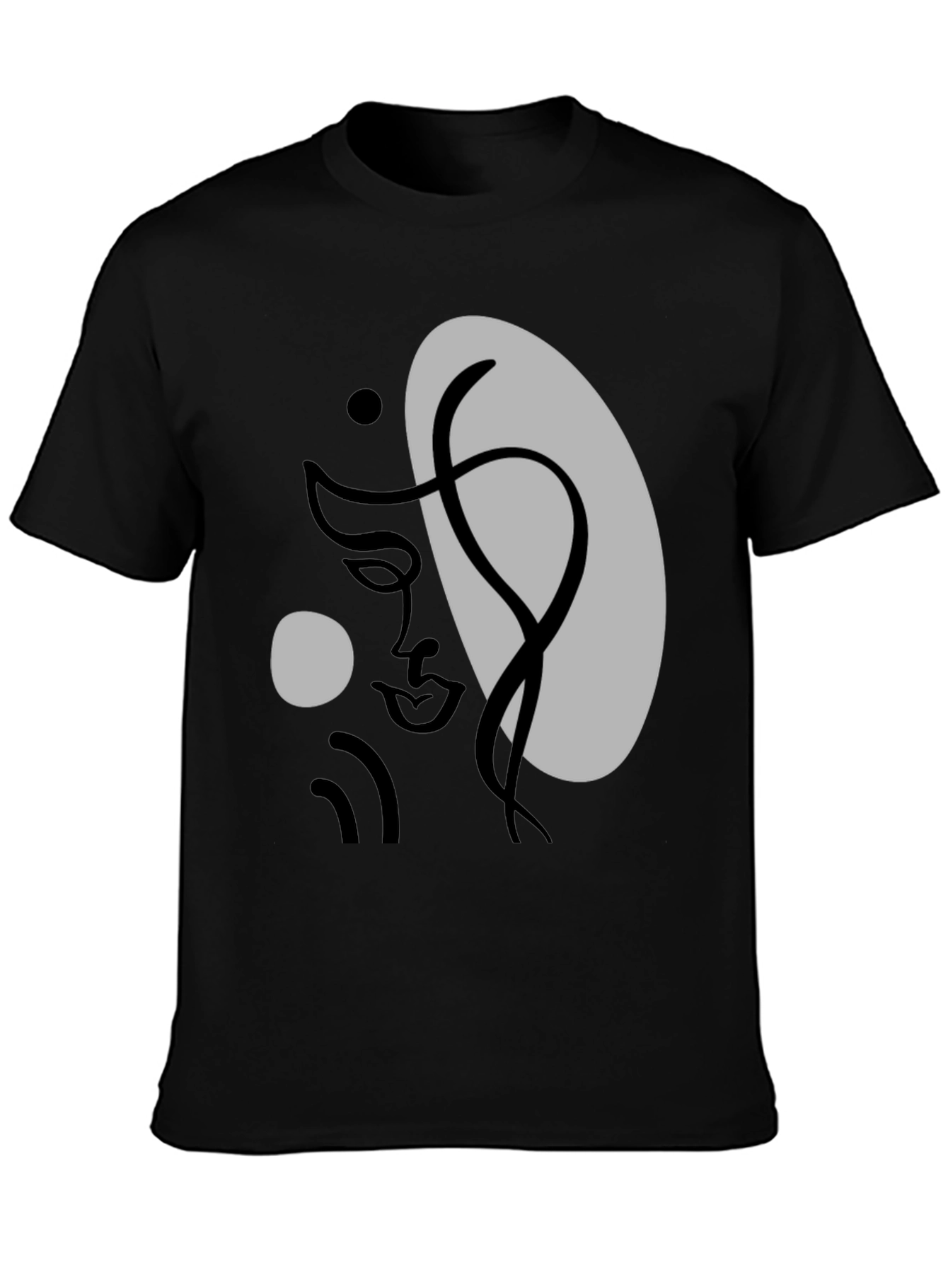 Abstract Face Graphic Tee - Modern Art T-Shirt