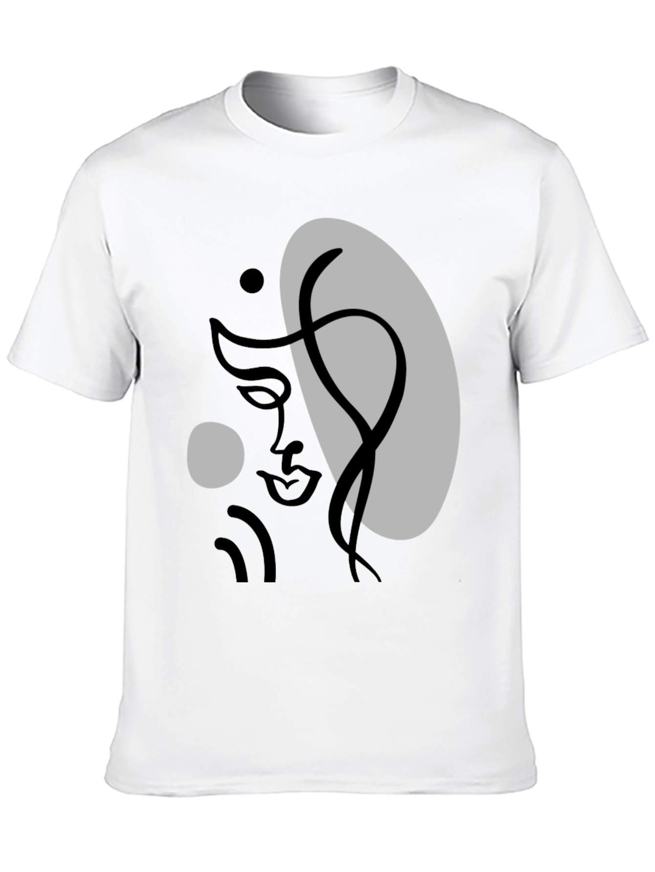 Abstract Face Graphic Tee - Modern Art T-Shirt
