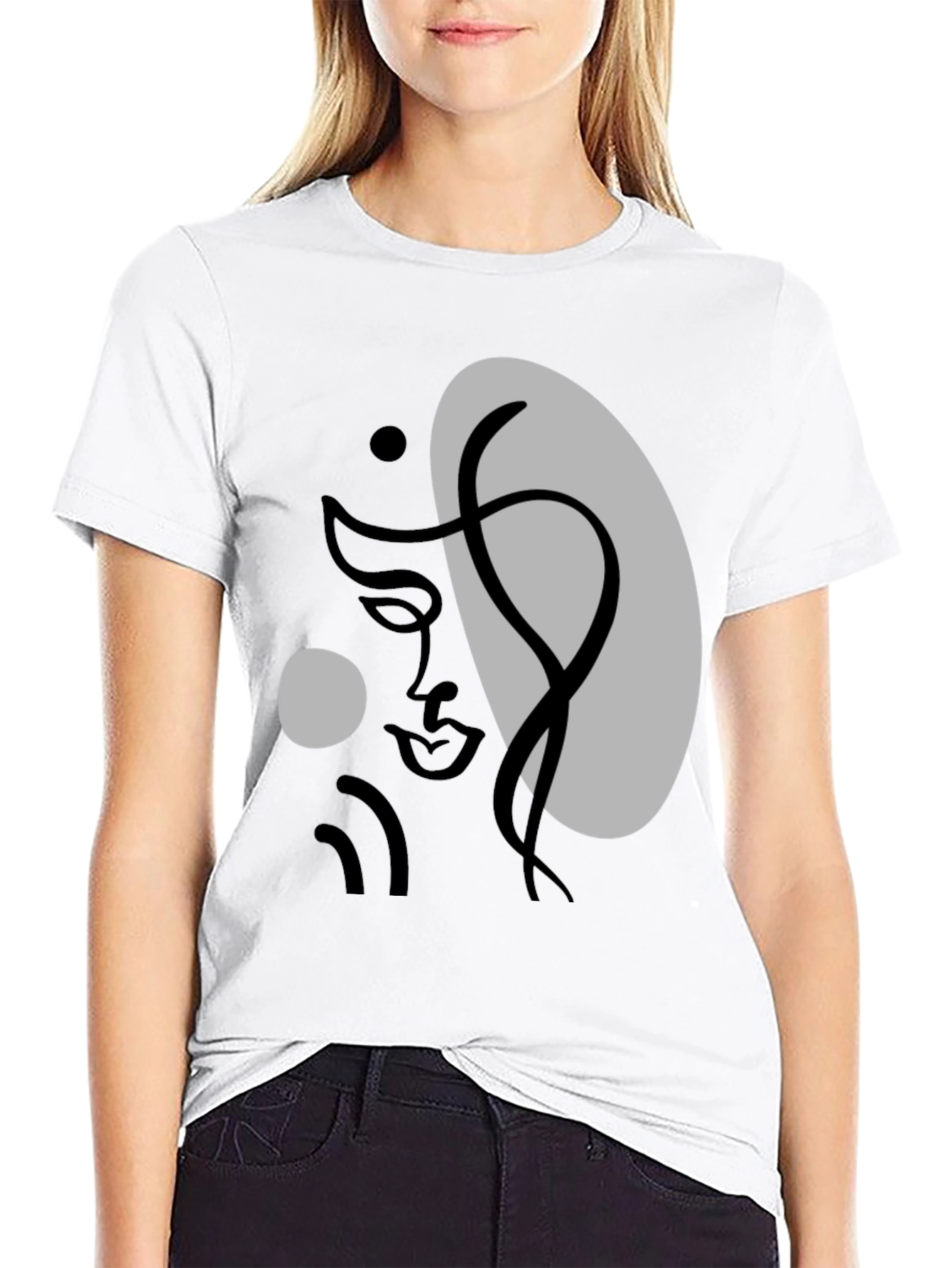 Abstract Face Graphic Tee - Modern Art T-Shirt