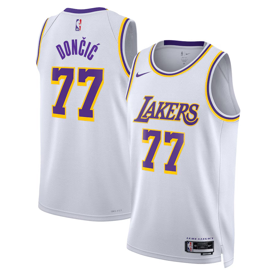 Los Angeles Lakers Nike Association Edition Swingman Jersey - White - Luka Don??i??