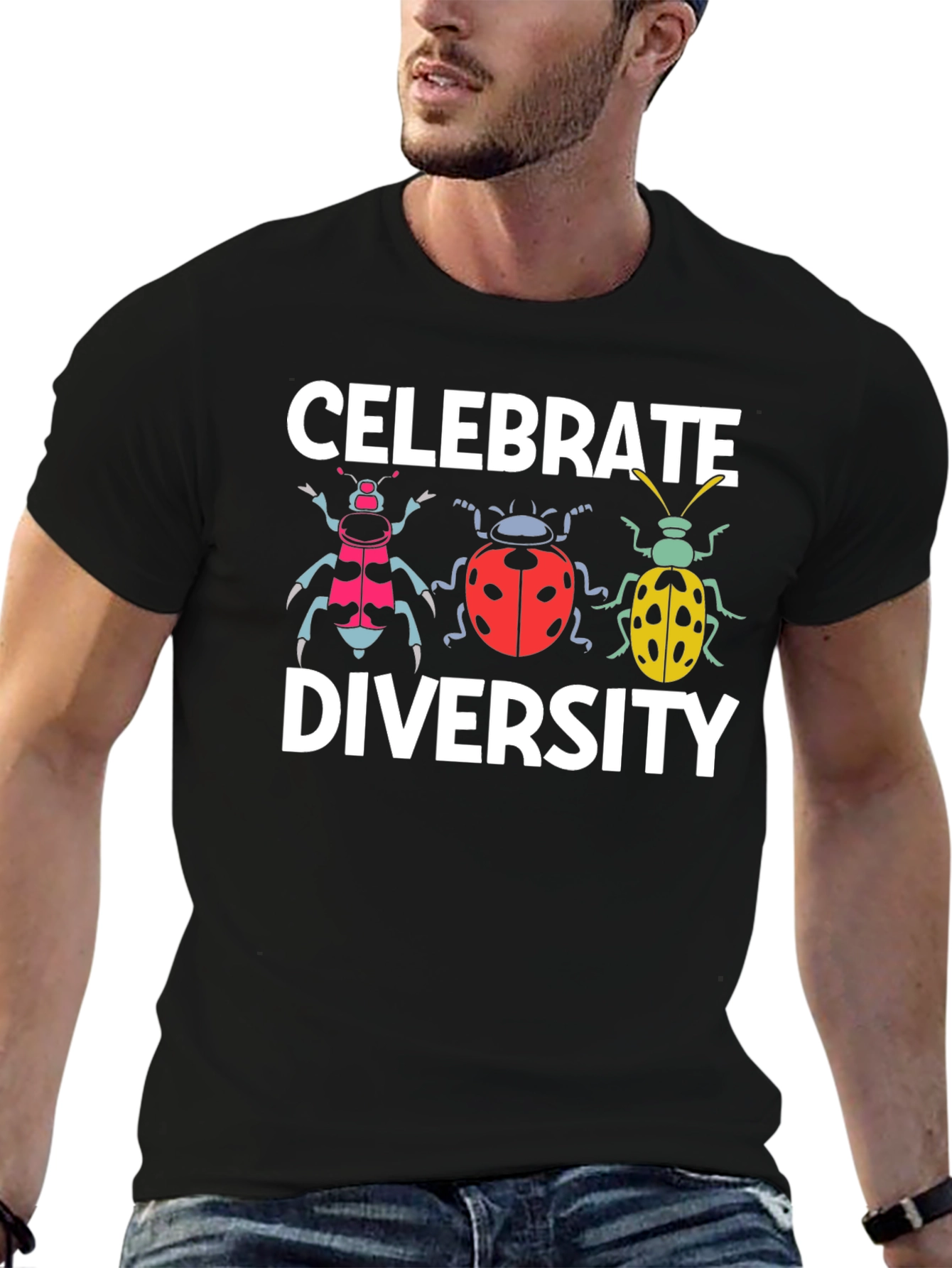 Celebrate Diversity Beetle Graphic T-Shirt