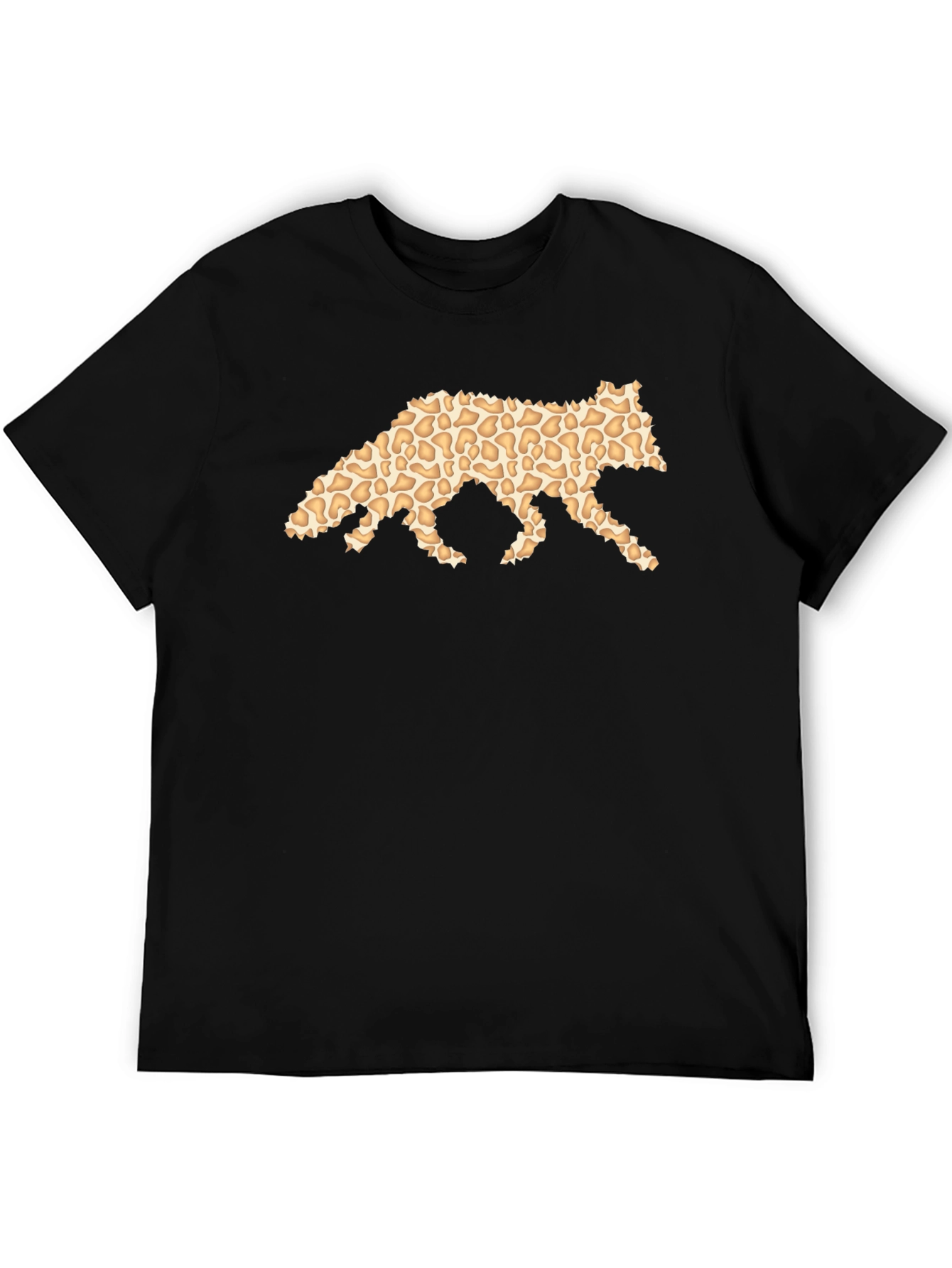Cool Leopard Print Fox Graphic T-Shirt