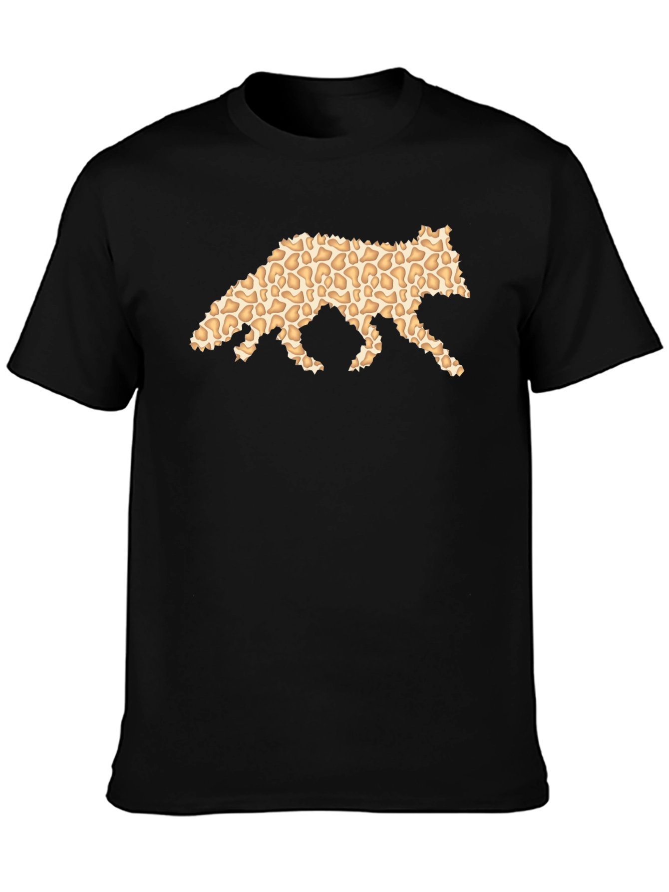 Cool Leopard Print Fox Graphic T-Shirt