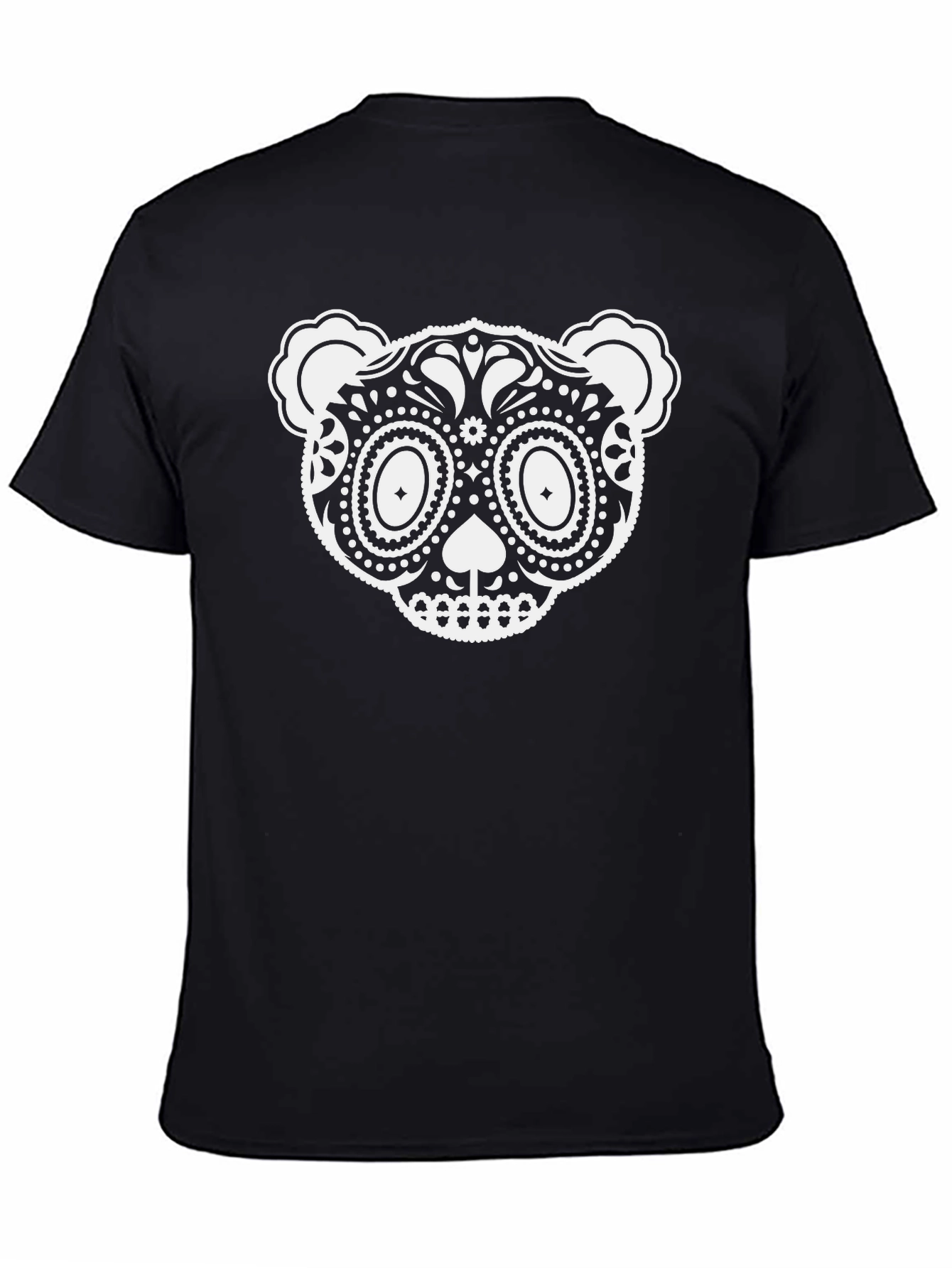 Sugar Skull Bear T-Shirt - Black Cotton Tee