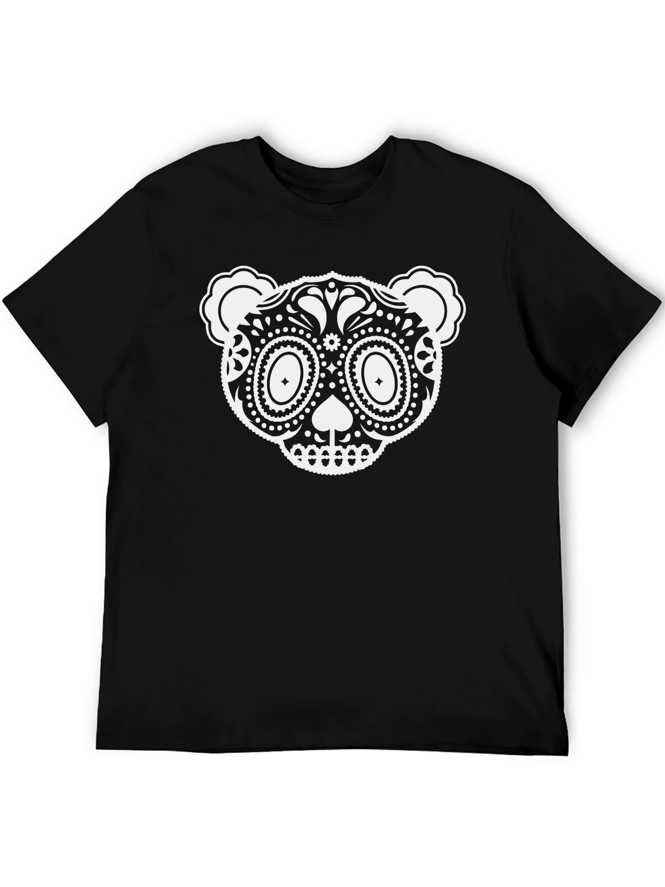 Sugar Skull Bear T-Shirt - Black Cotton Tee