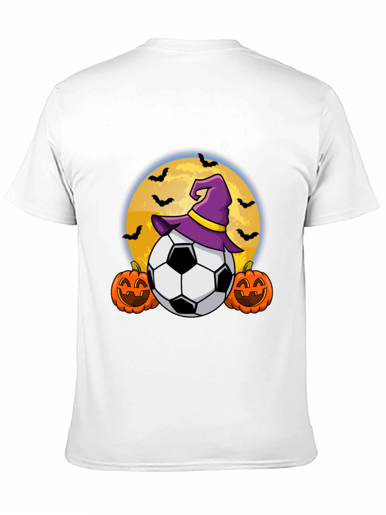 Halloween Soccer Witch Hat Bats T-Shirt
