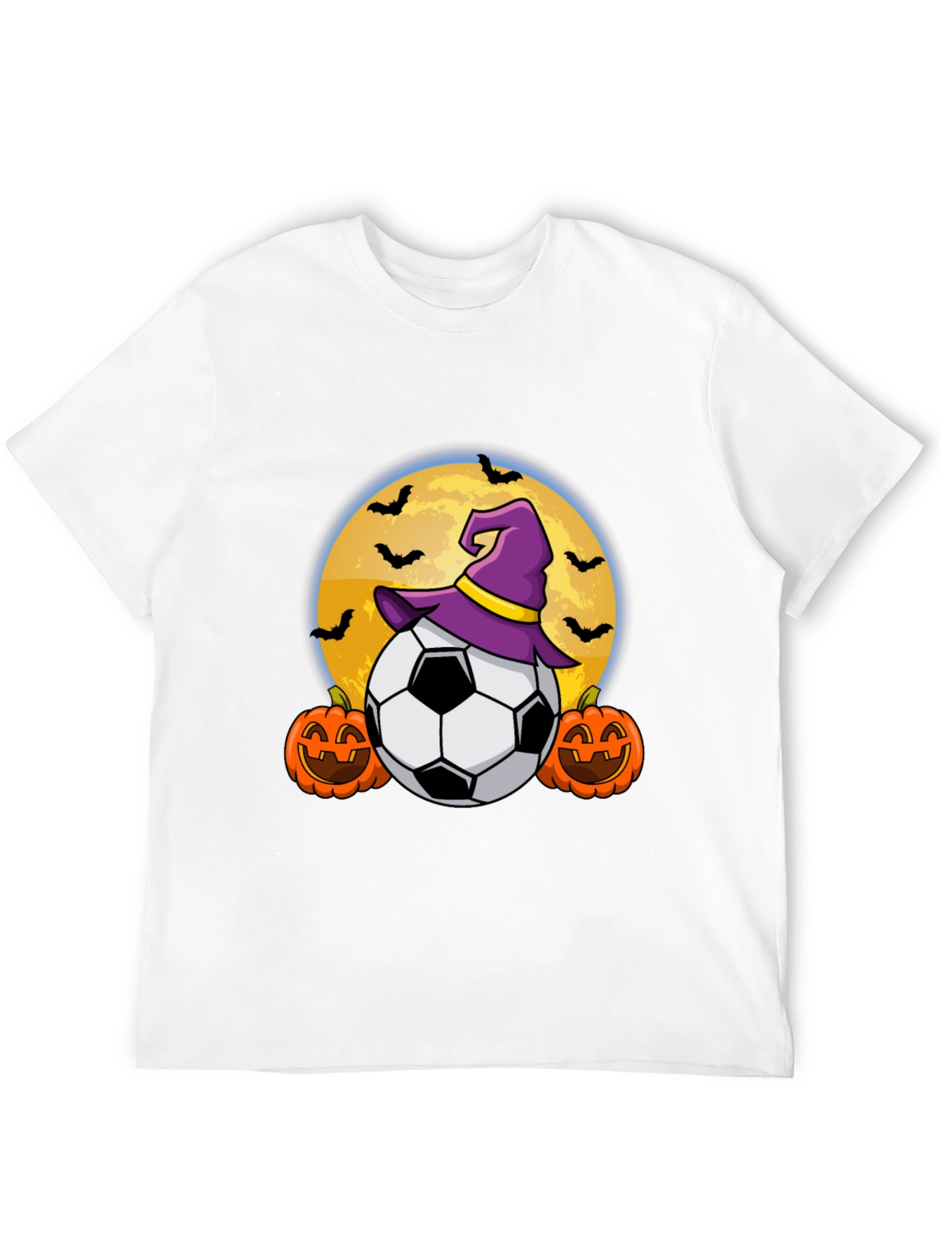 Halloween Soccer Witch Hat Bats T-Shirt