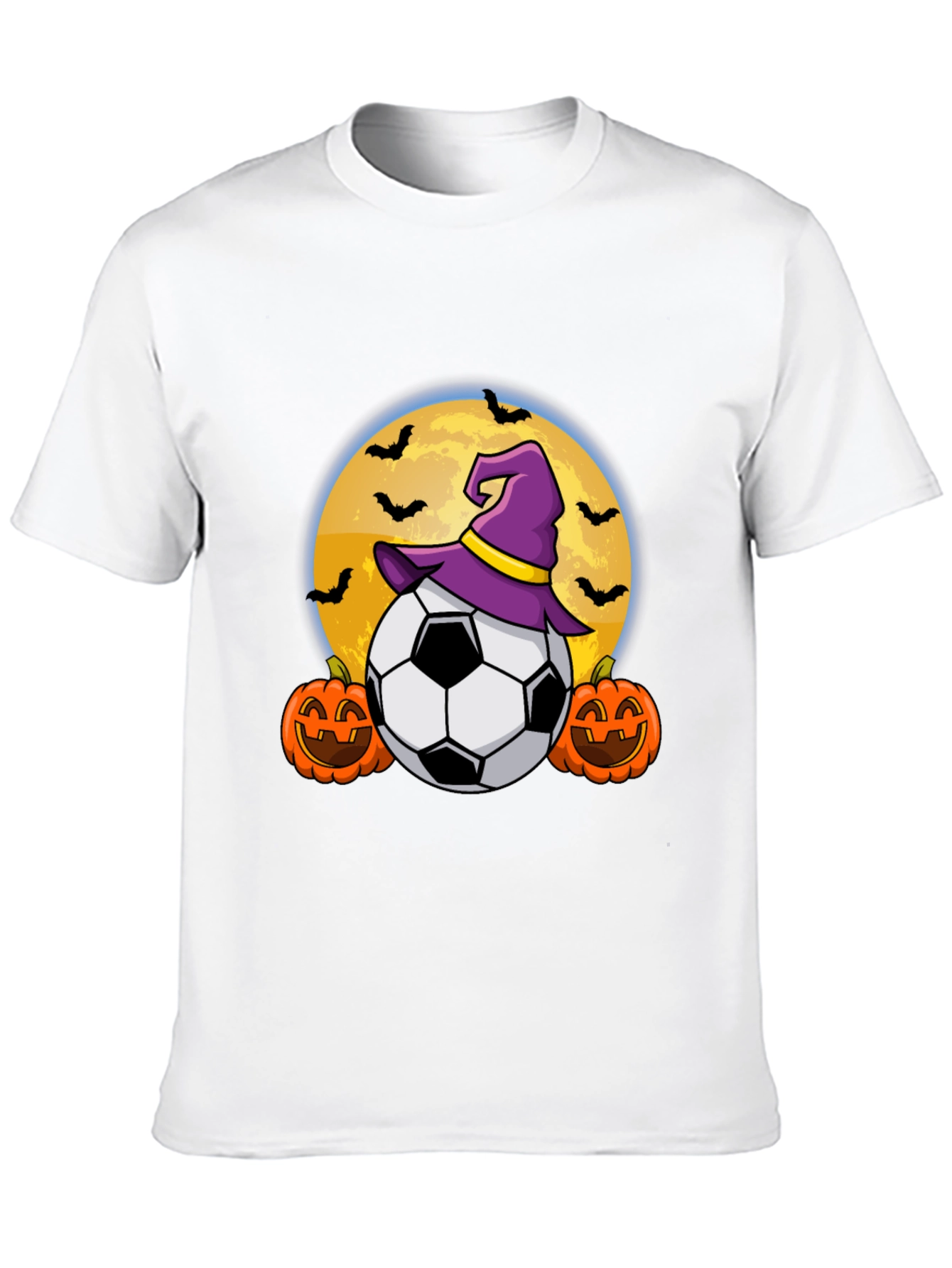 Halloween Soccer Witch Hat Bats T-Shirt