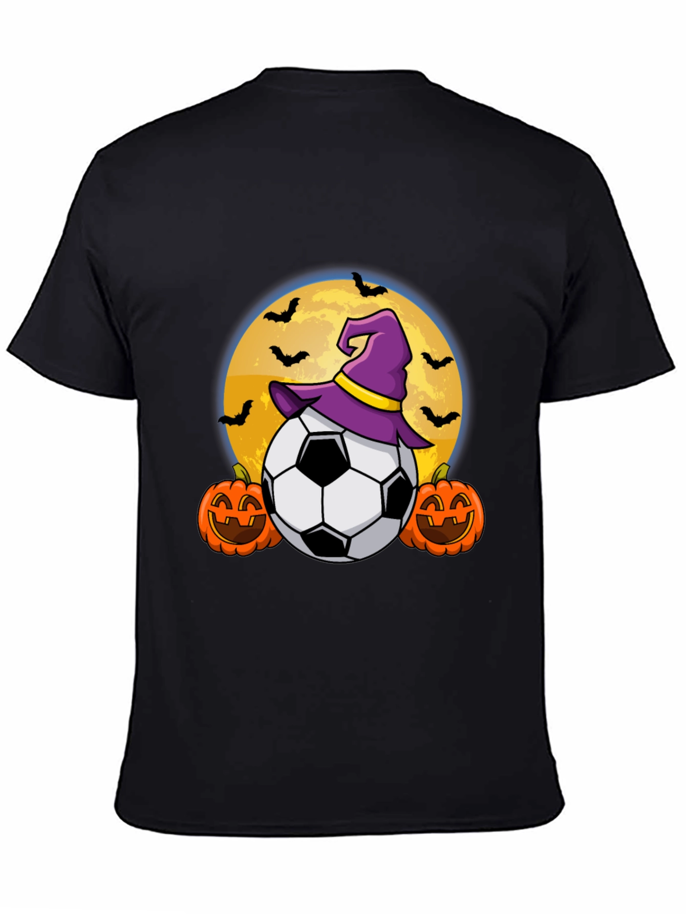 Halloween Soccer Witch Hat Bats T-Shirt
