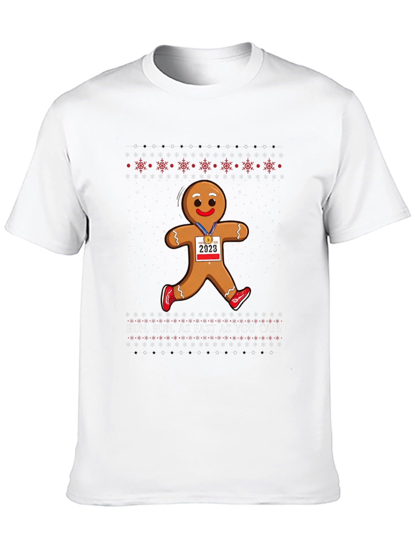 Gingerbread Man Run Christmas Tee
