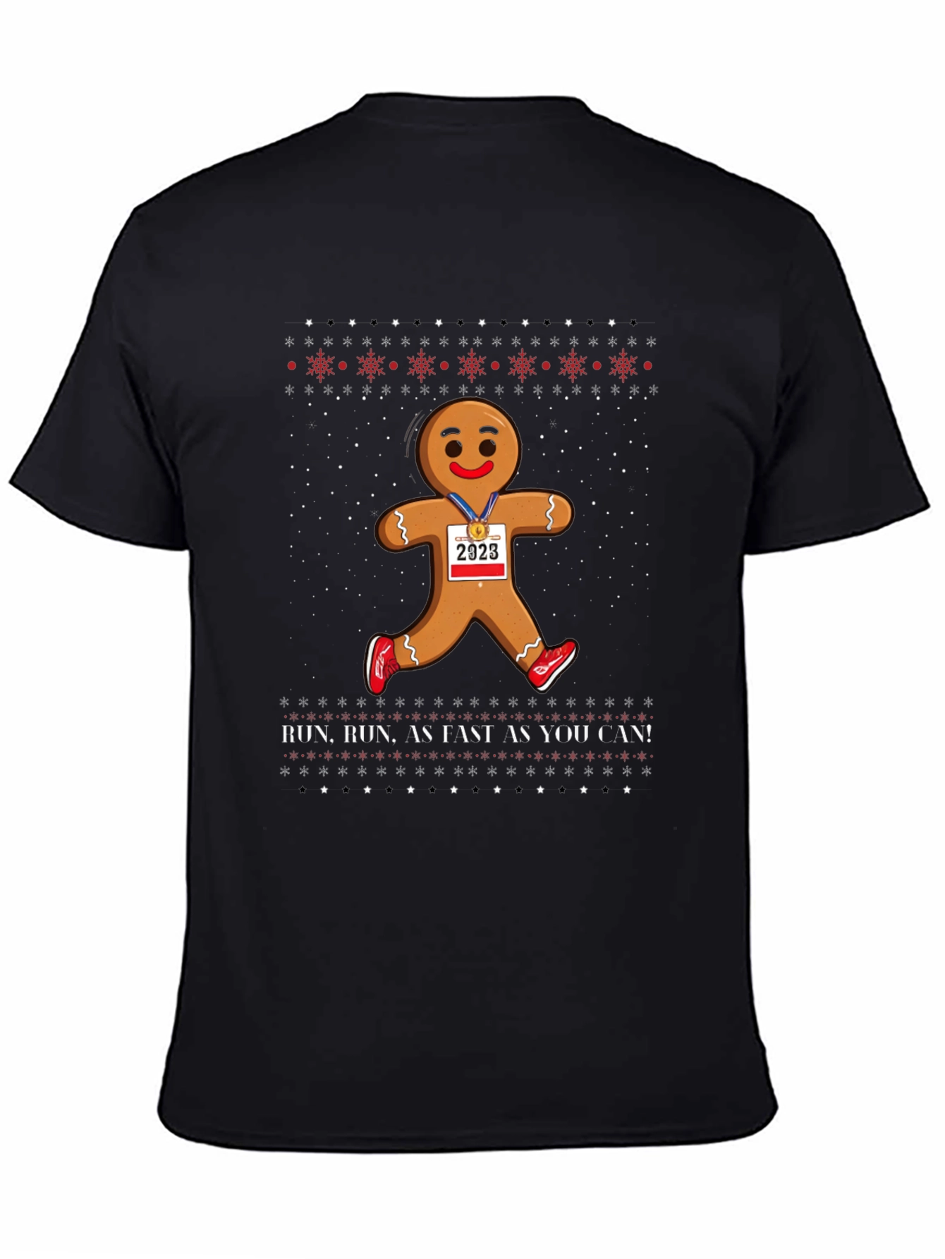 Gingerbread Man Run Christmas Tee