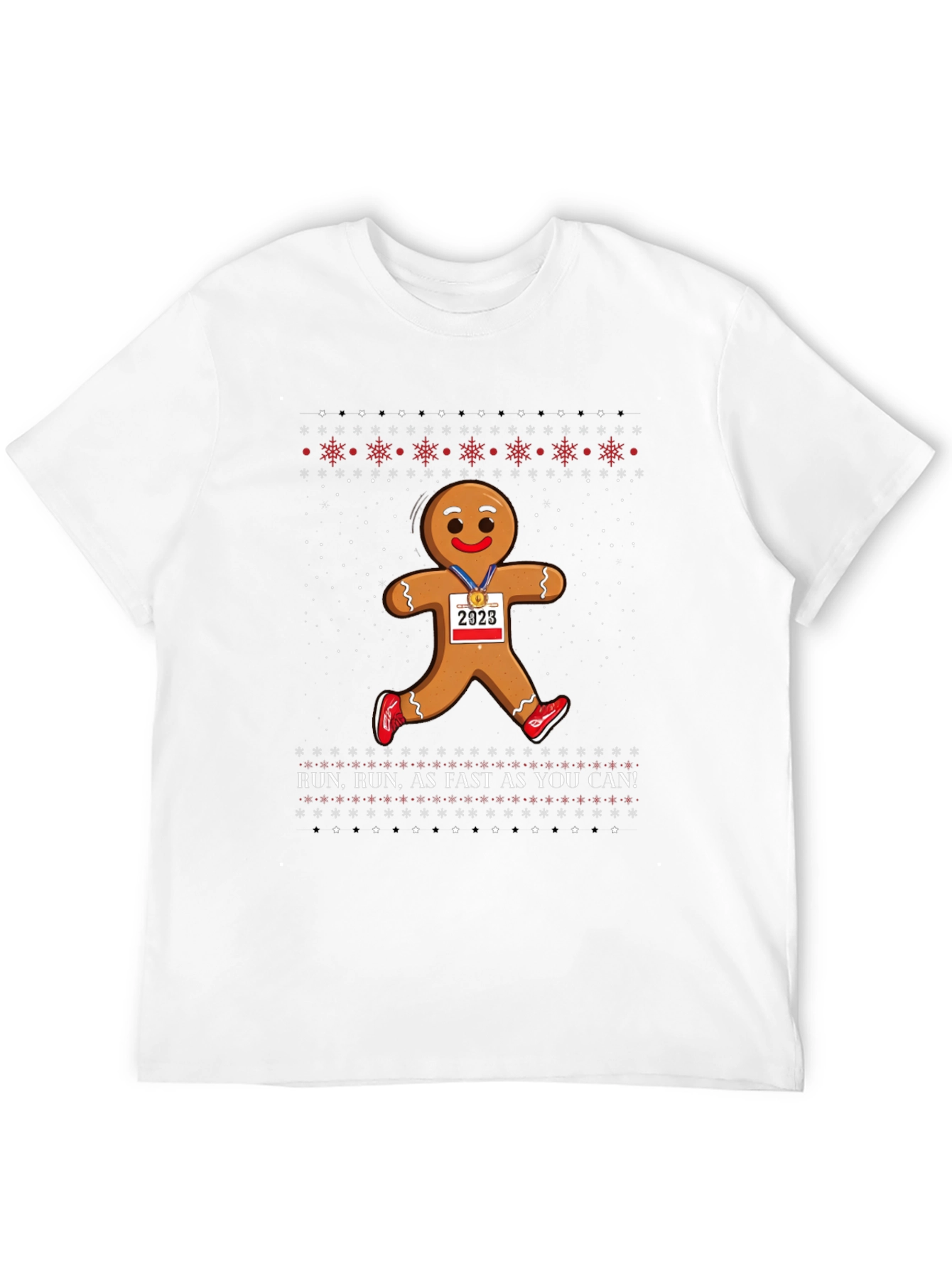 Gingerbread Man Run Christmas Tee