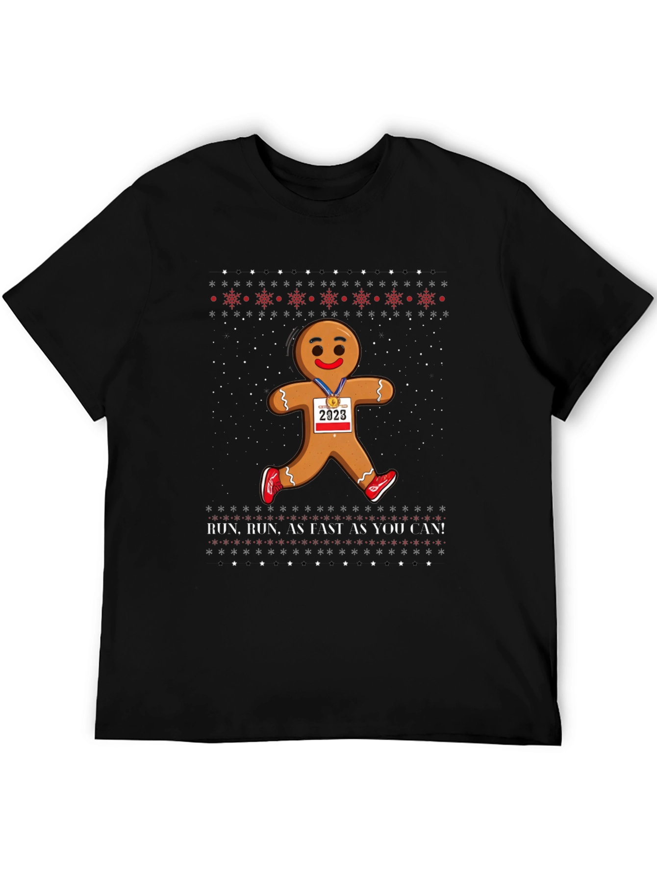 Gingerbread Man Run Christmas Tee