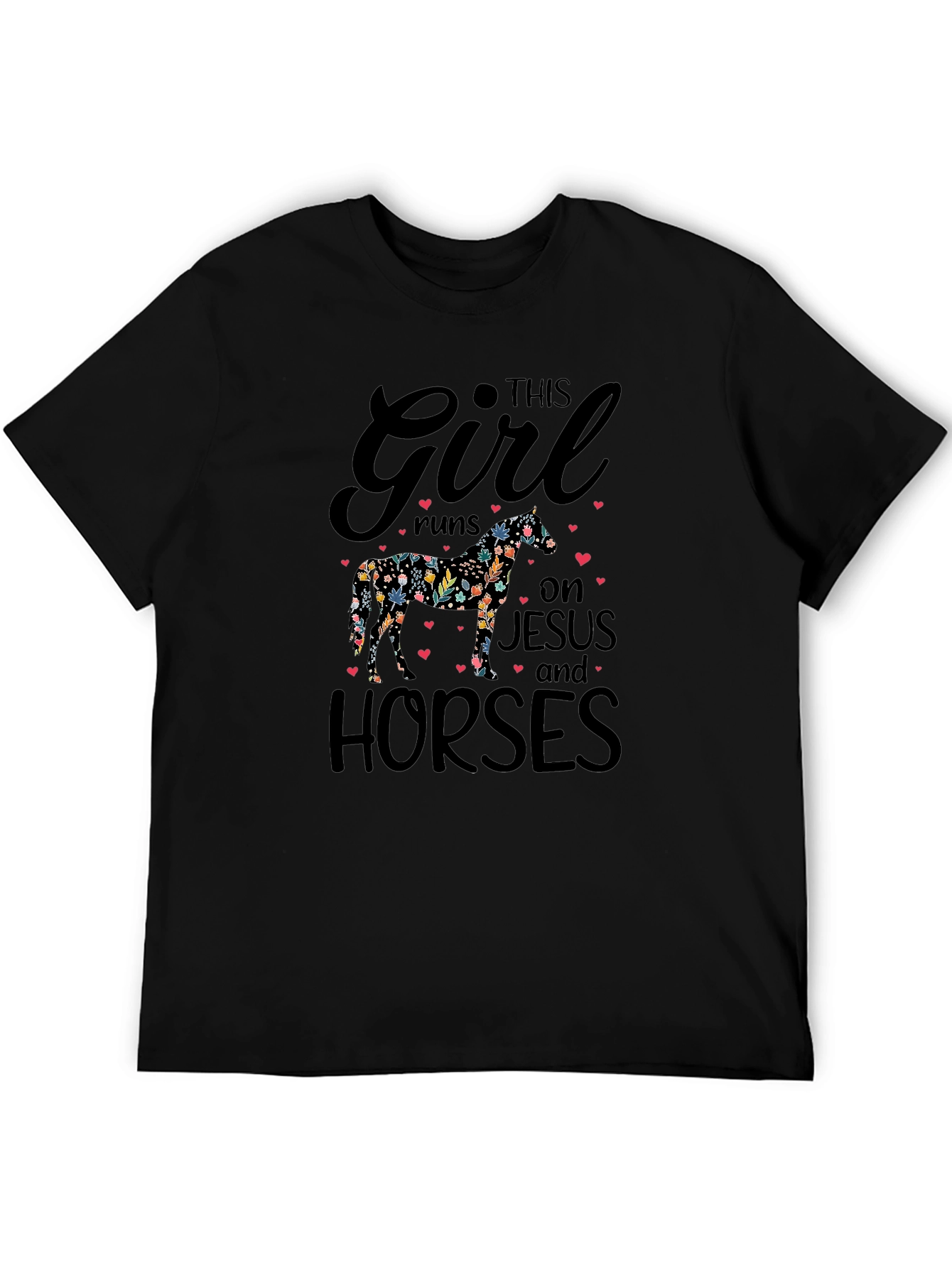 This Girl Runs on Jesus and Horses T-Shirt