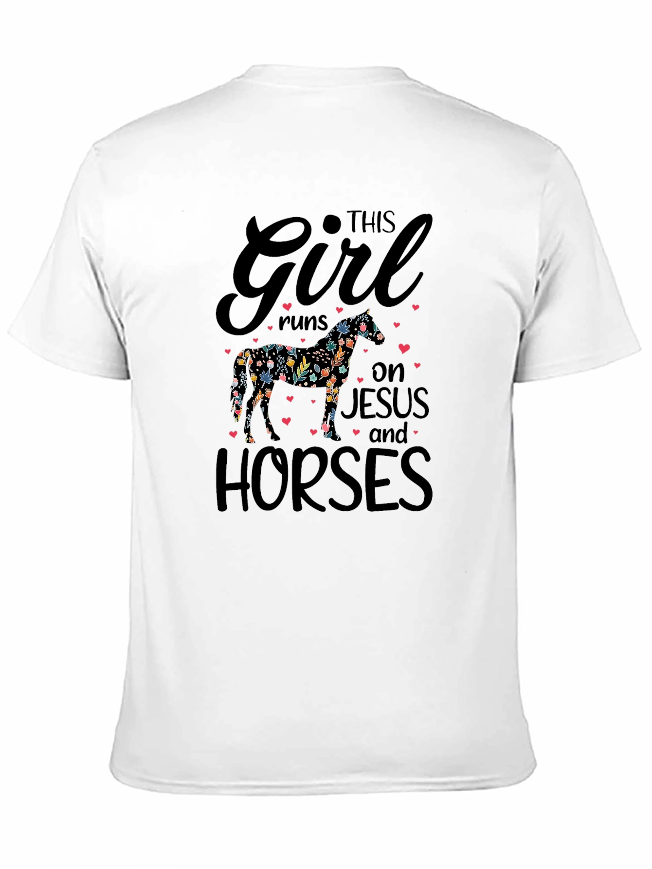 This Girl Runs on Jesus and Horses T-Shirt