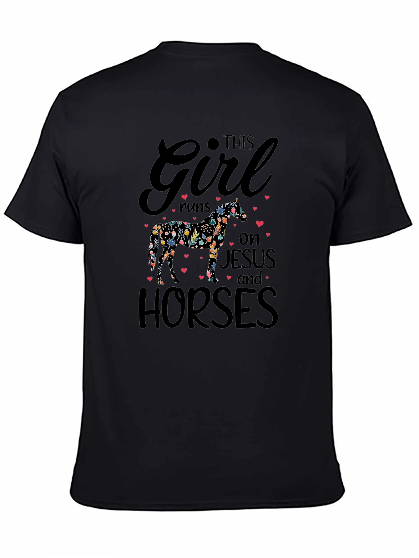 This Girl Runs on Jesus and Horses T-Shirt