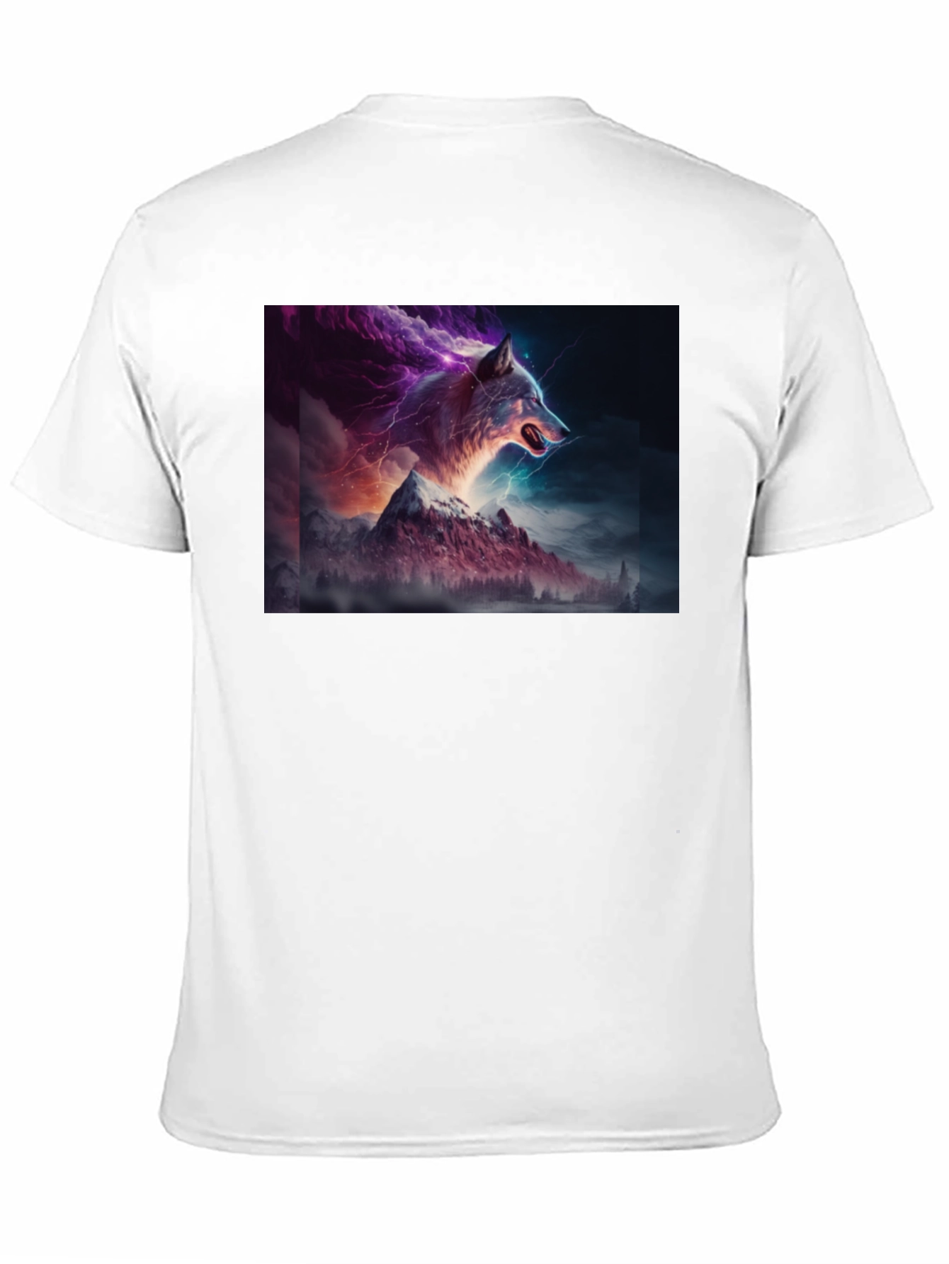 Wolf Lightning Mountain T-Shirt - Bold Graphic Tee
