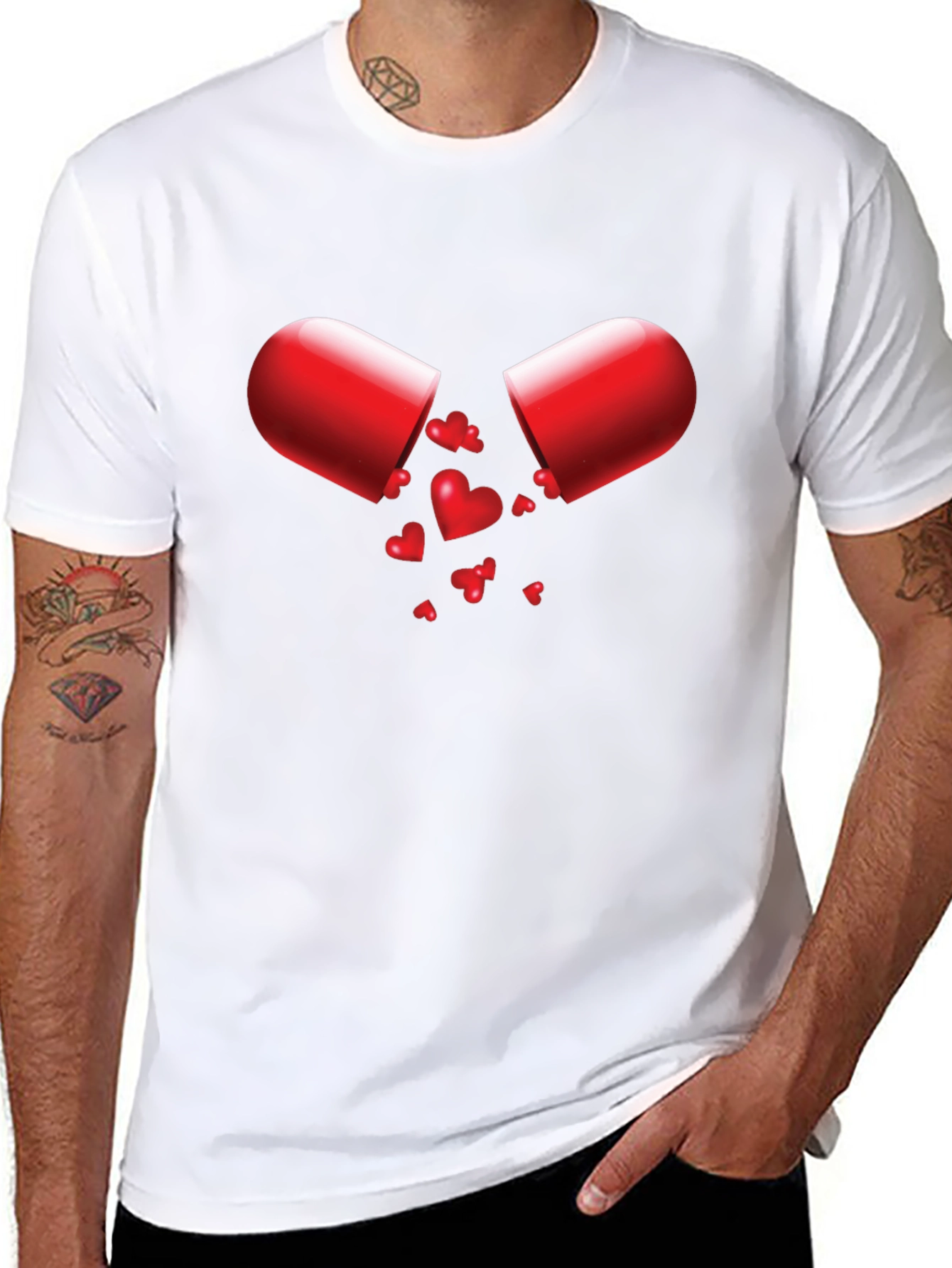 Love Capsule Graphic Tee - Heart Pill Design