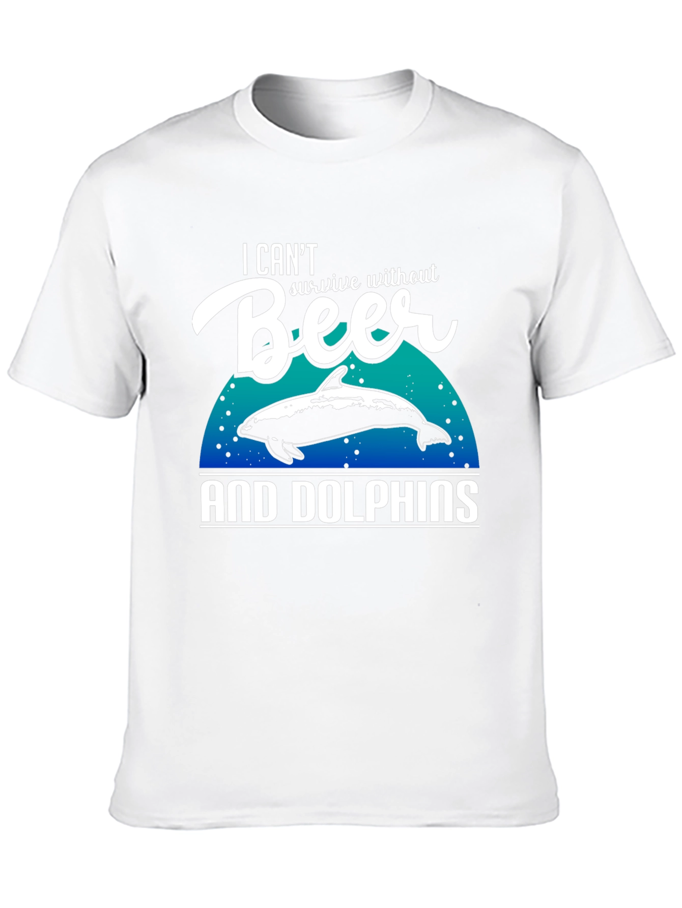 Beer & Dolphins T-Shirt - Humorous Graphic Tee