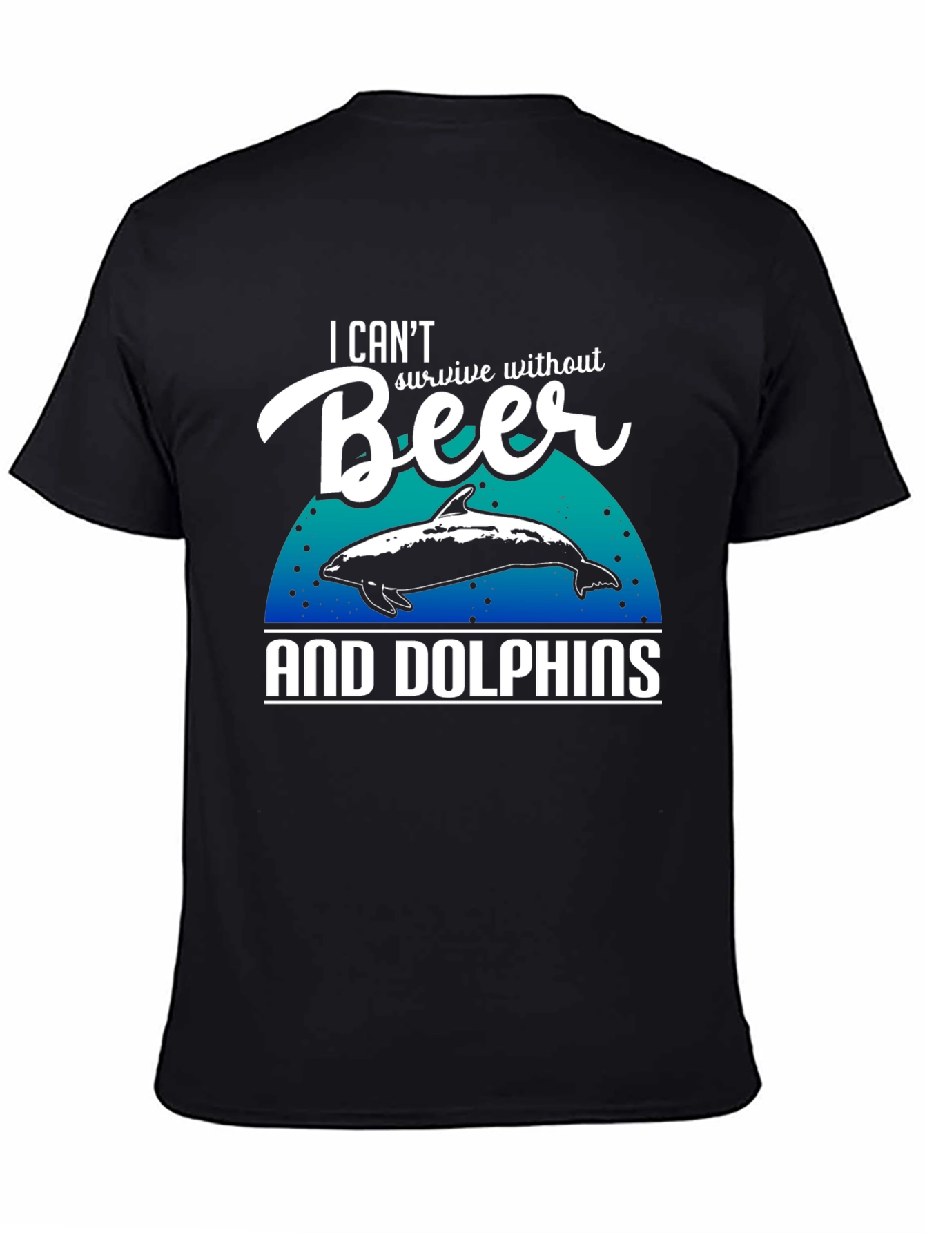Beer & Dolphins T-Shirt - Humorous Graphic Tee