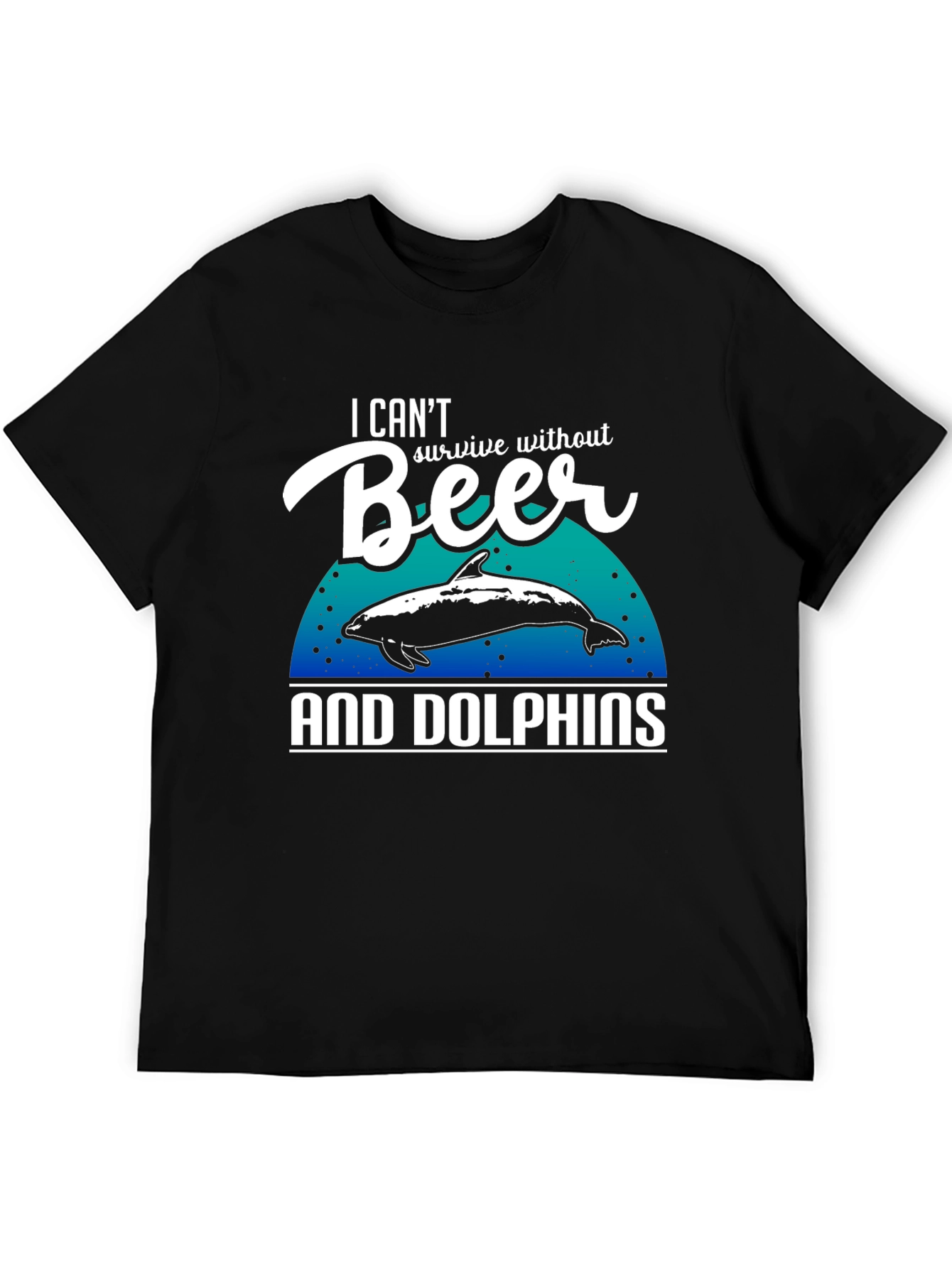 Beer & Dolphins T-Shirt - Humorous Graphic Tee