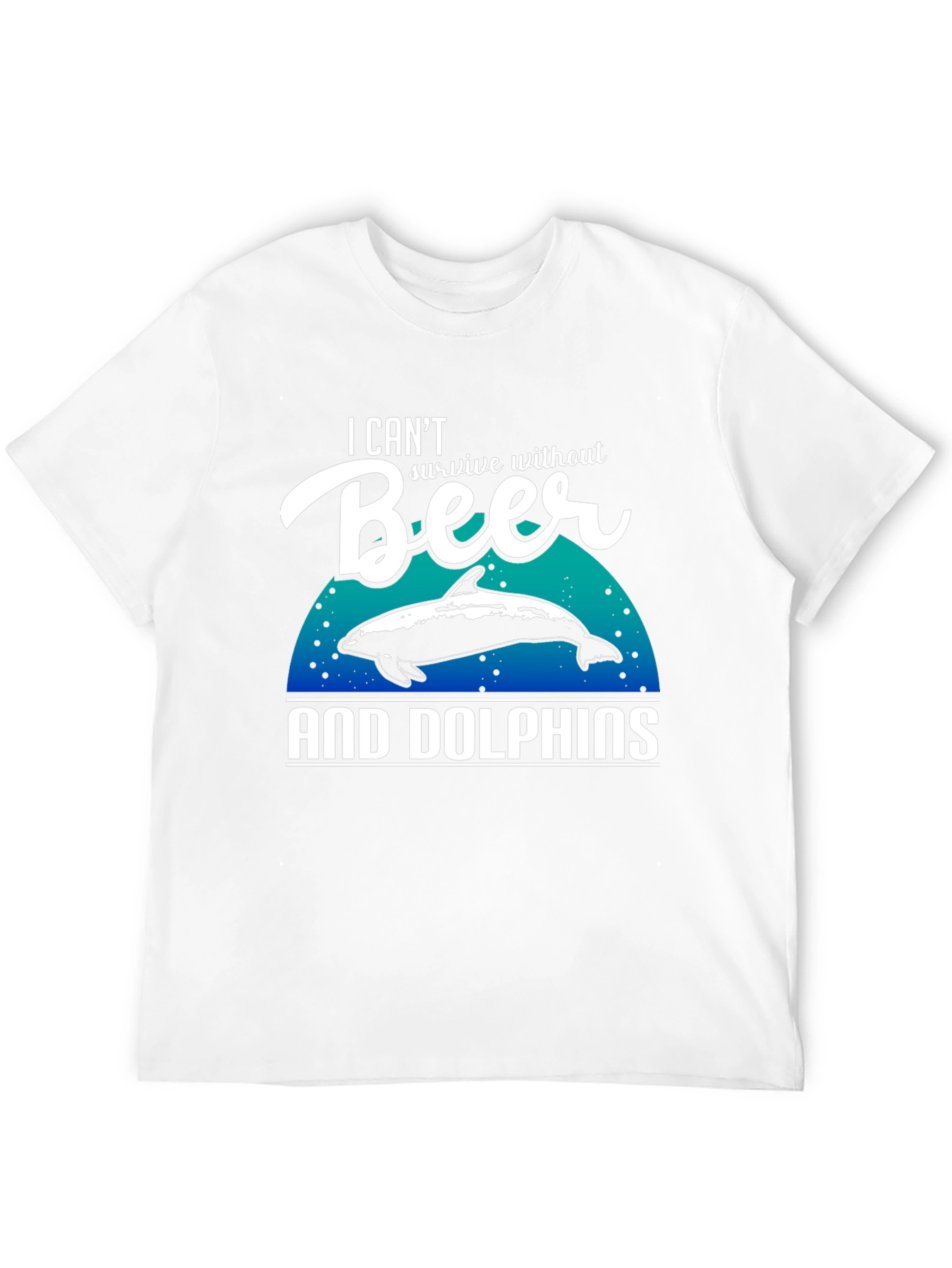 Beer & Dolphins T-Shirt - Humorous Graphic Tee