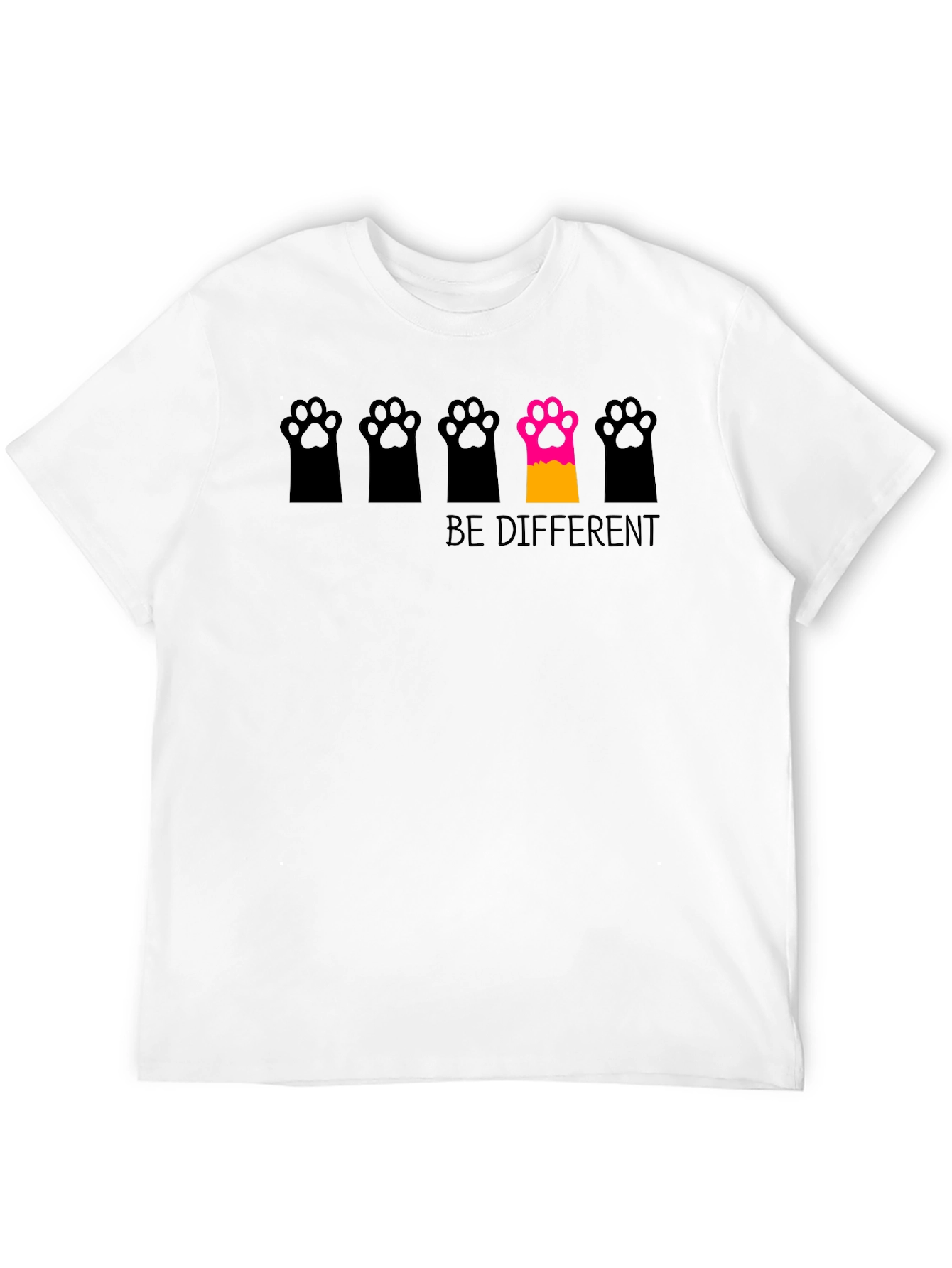 Be Different Paw Print Graphic T-Shirt