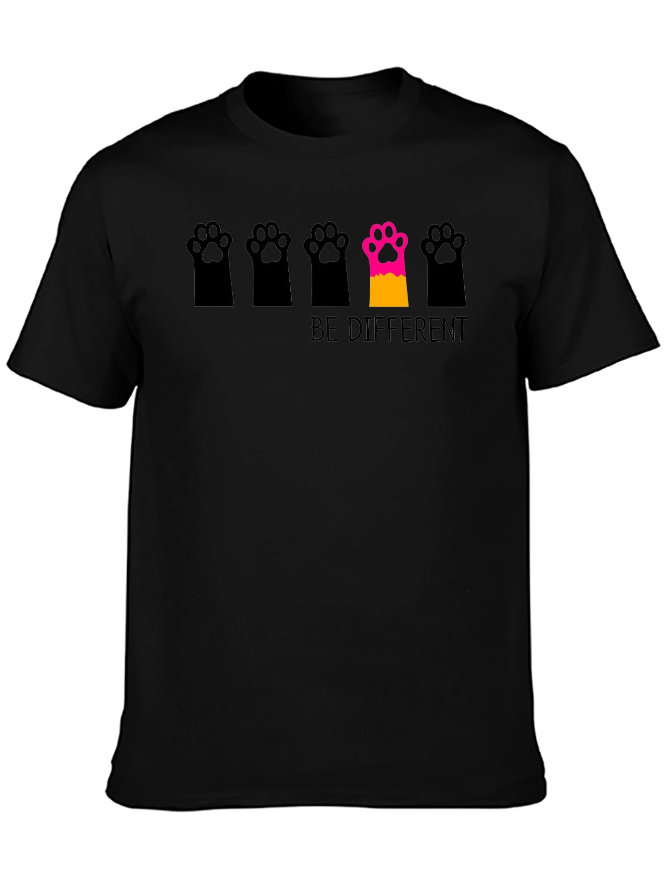 Be Different Paw Print Graphic T-Shirt