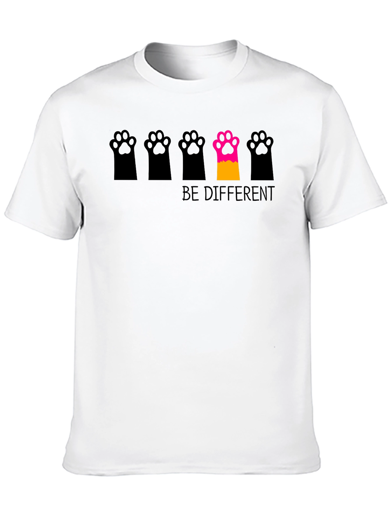 Be Different Paw Print Graphic T-Shirt