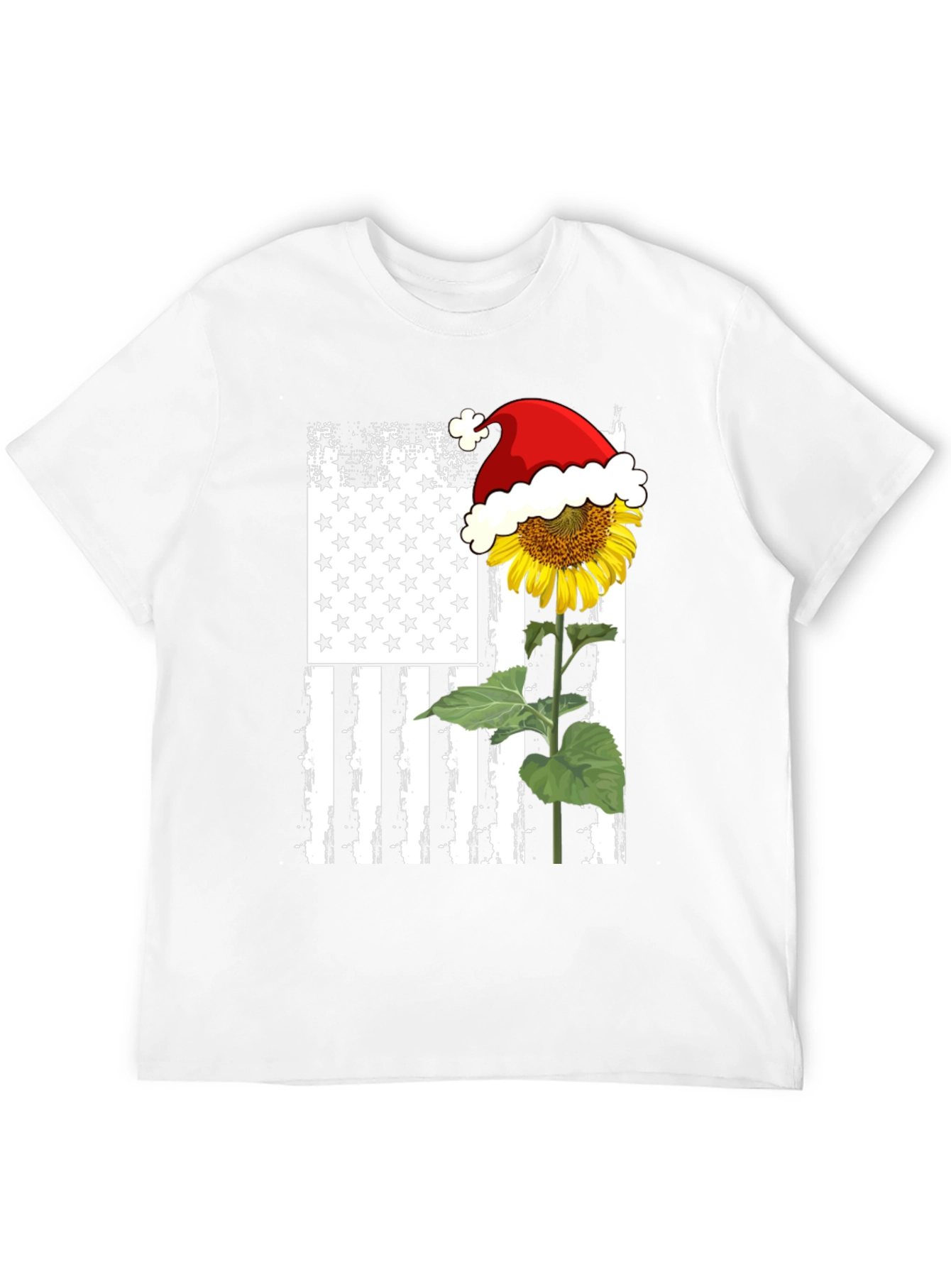 Sunflower American Flag Christmas T-Shirt