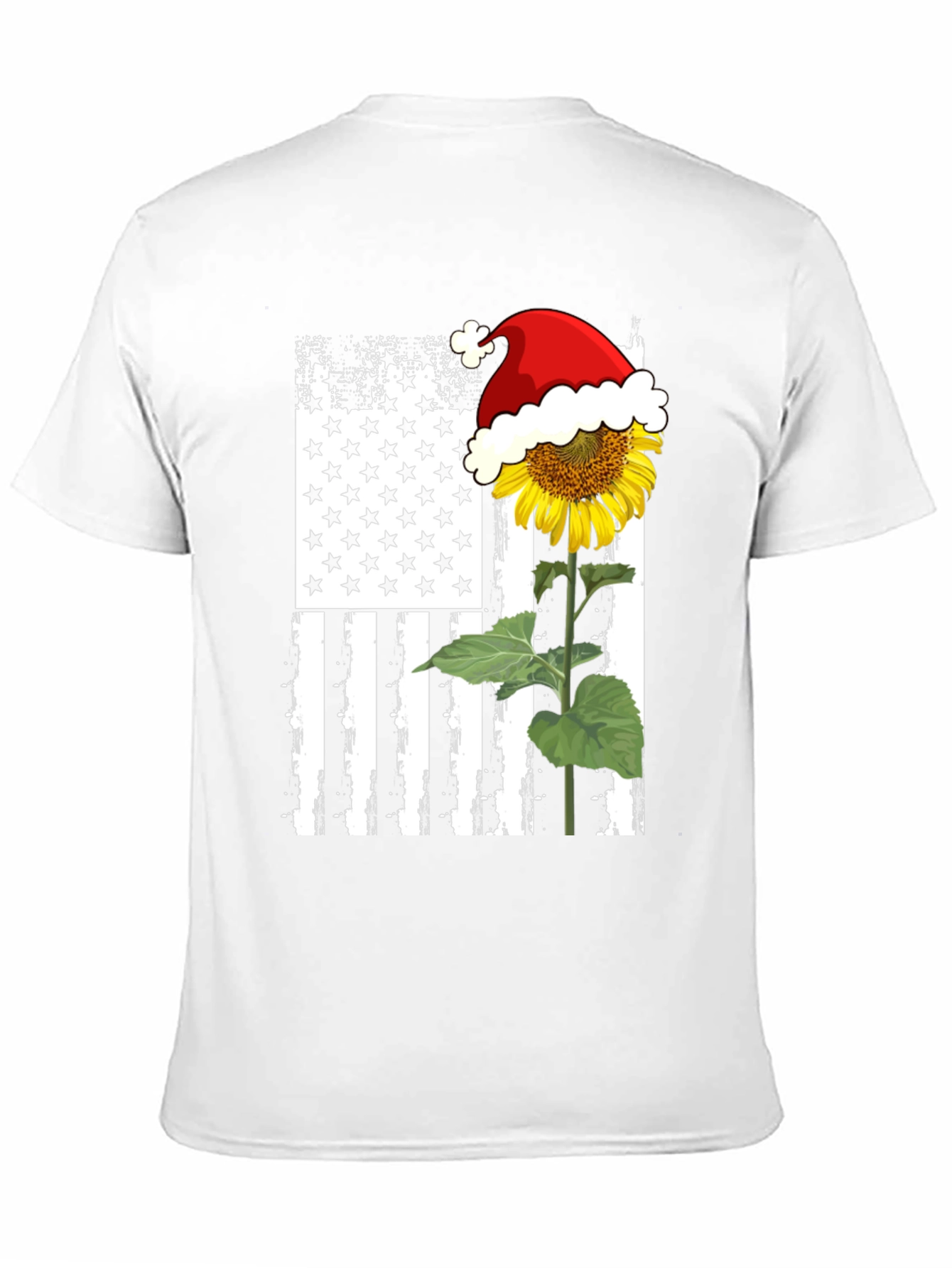 Sunflower American Flag Christmas T-Shirt