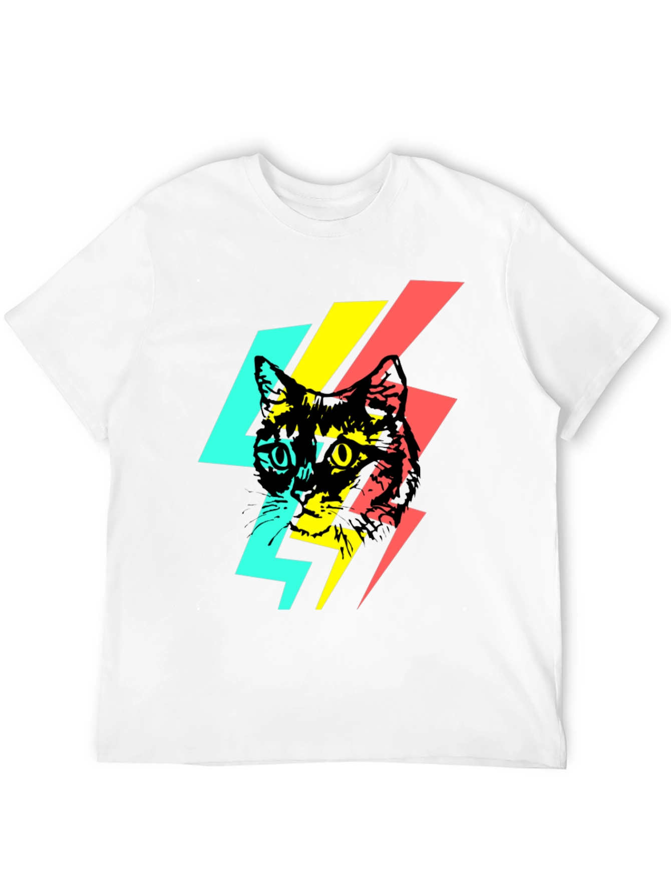 Cool Cat Lightning Bolt Graphic Tee - Black