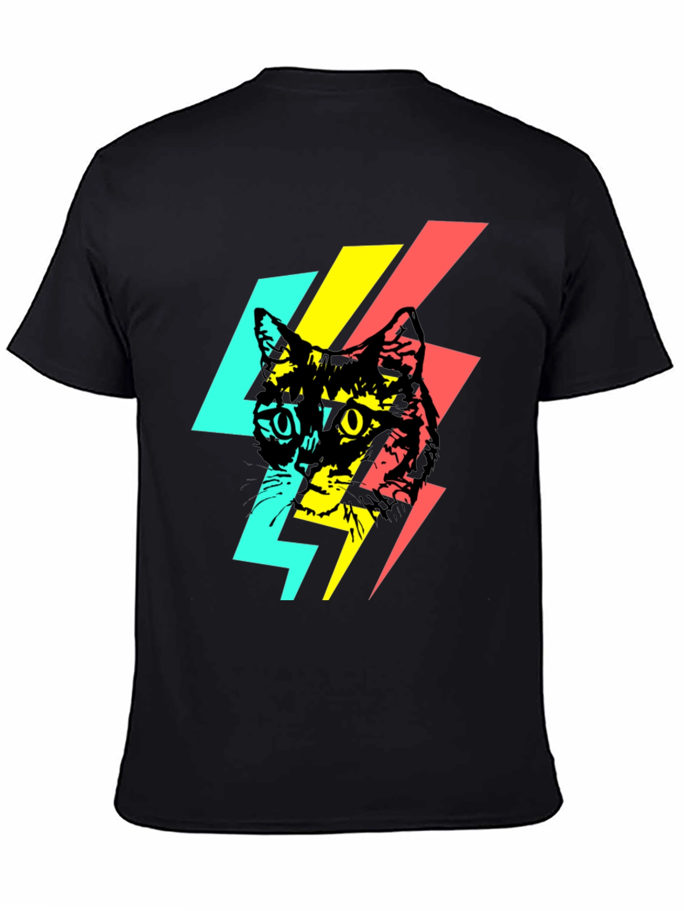 Cool Cat Lightning Bolt Graphic Tee - Black