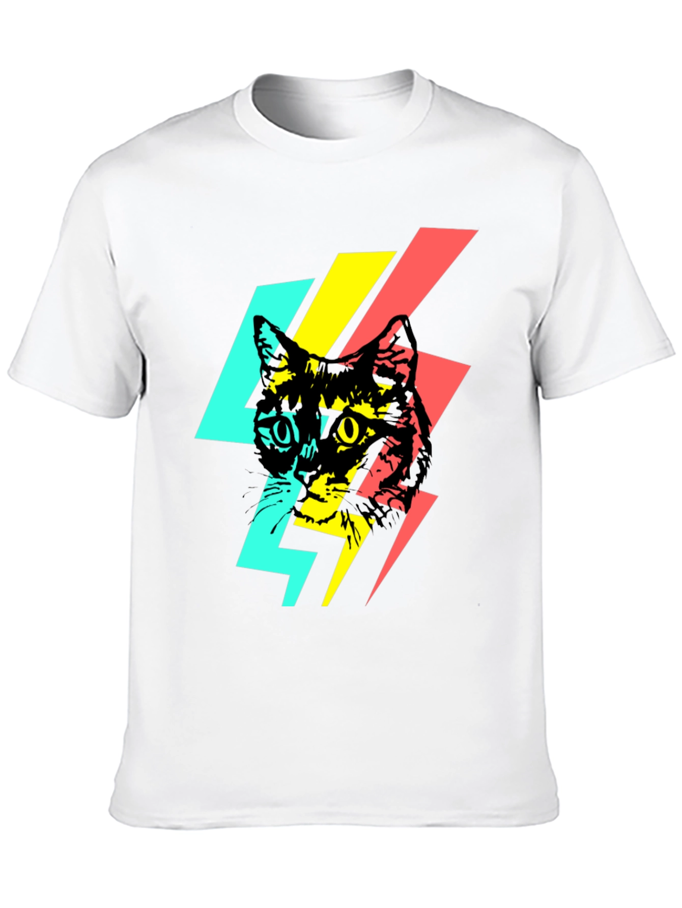 Cool Cat Lightning Bolt Graphic Tee - Black