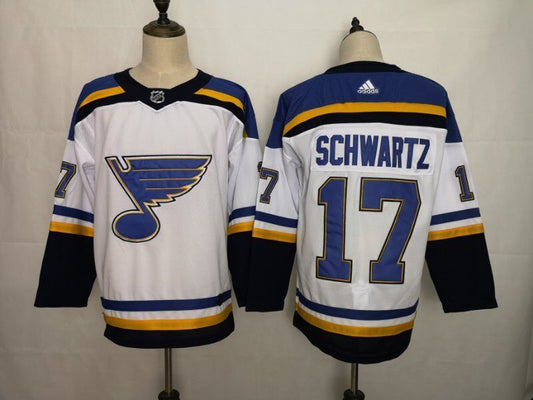 Men's St. Louis Blues Jaden Schwartz #17 White Breakaway Player Jerseys