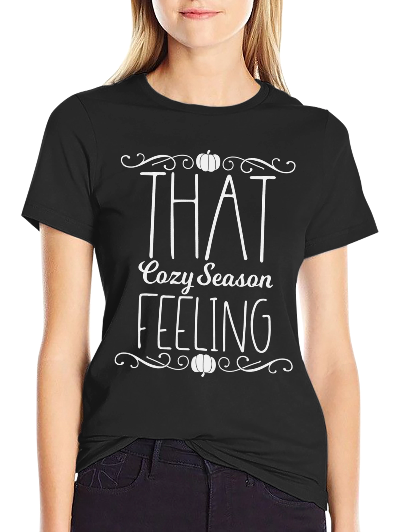 Cozy Season Feeling Graphic Tee - Pumpkin Fall Shirt