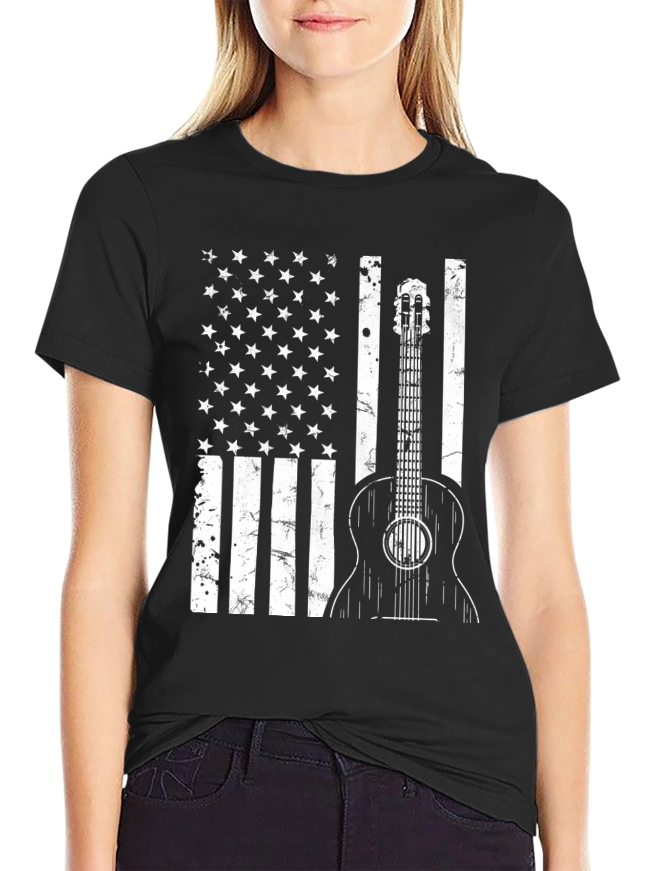 American Flag Guitar T-Shirt