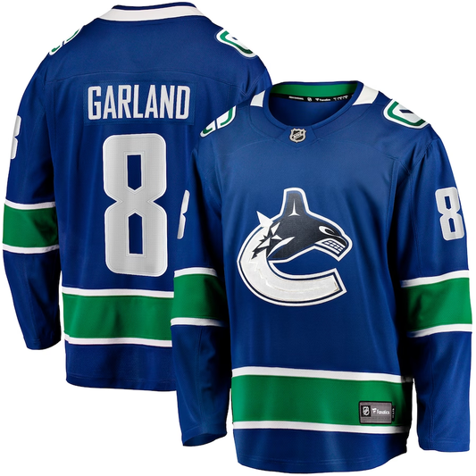 Men's Vancouver Canucks Conor Garland #8 Blue Home Breakaway Jerseys