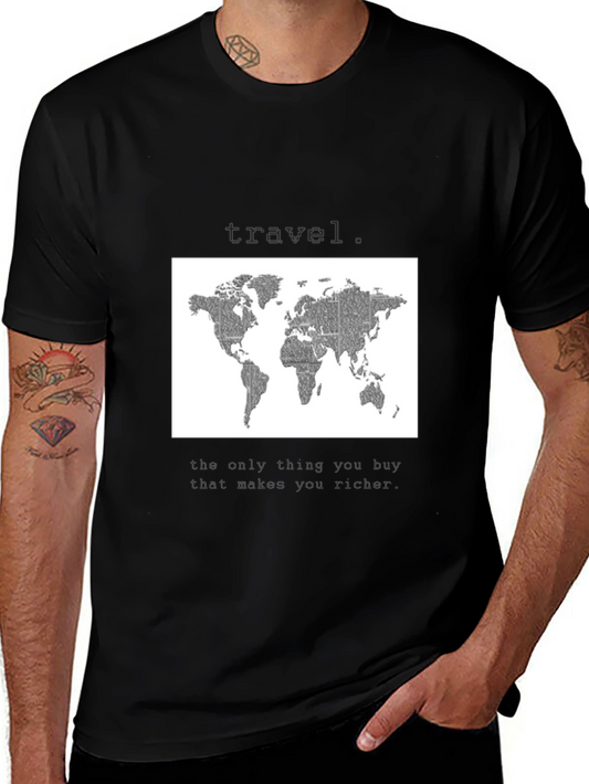 World Map Travel T-Shirt - Wanderlust Style