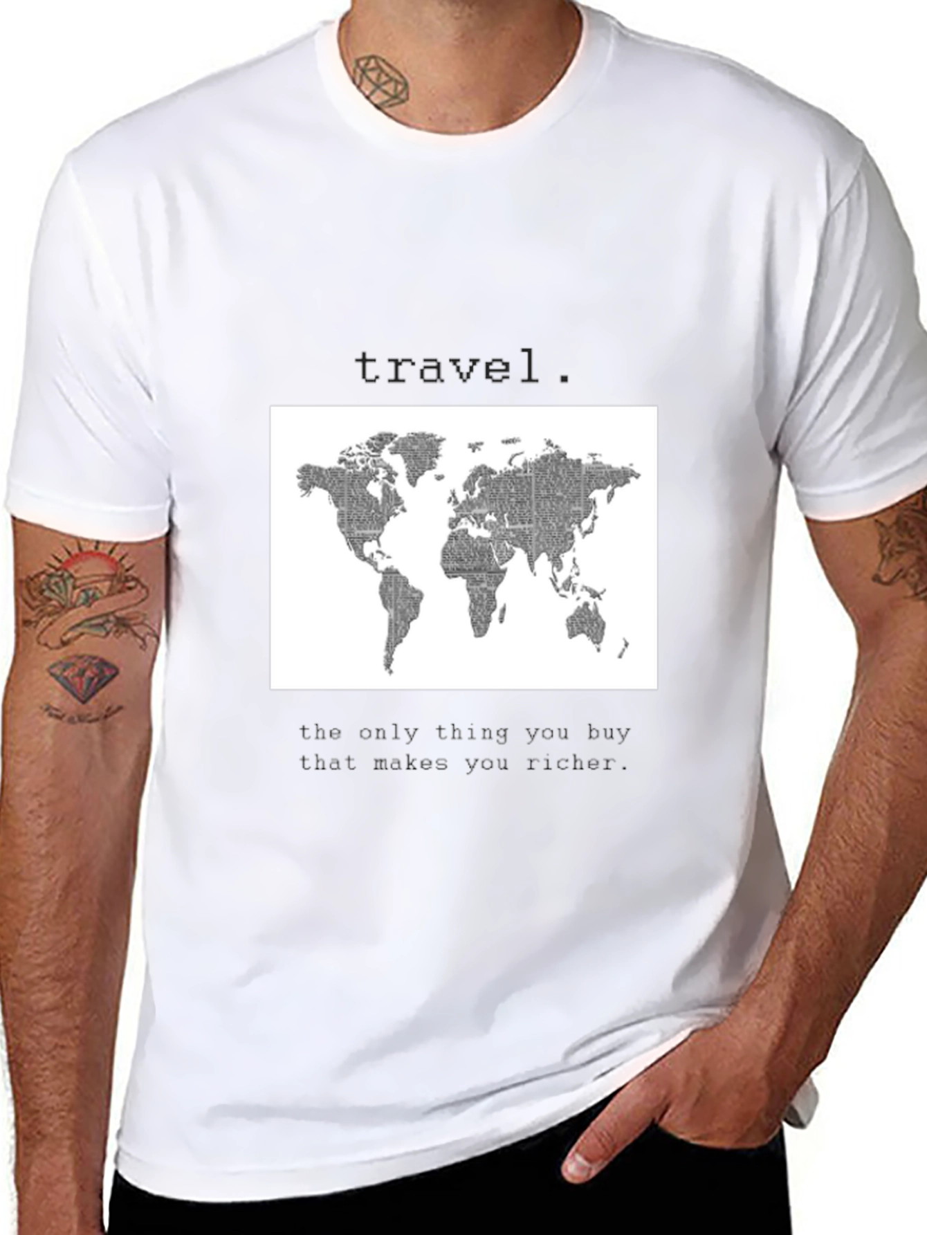 World Map Travel T-Shirt - Wanderlust Style