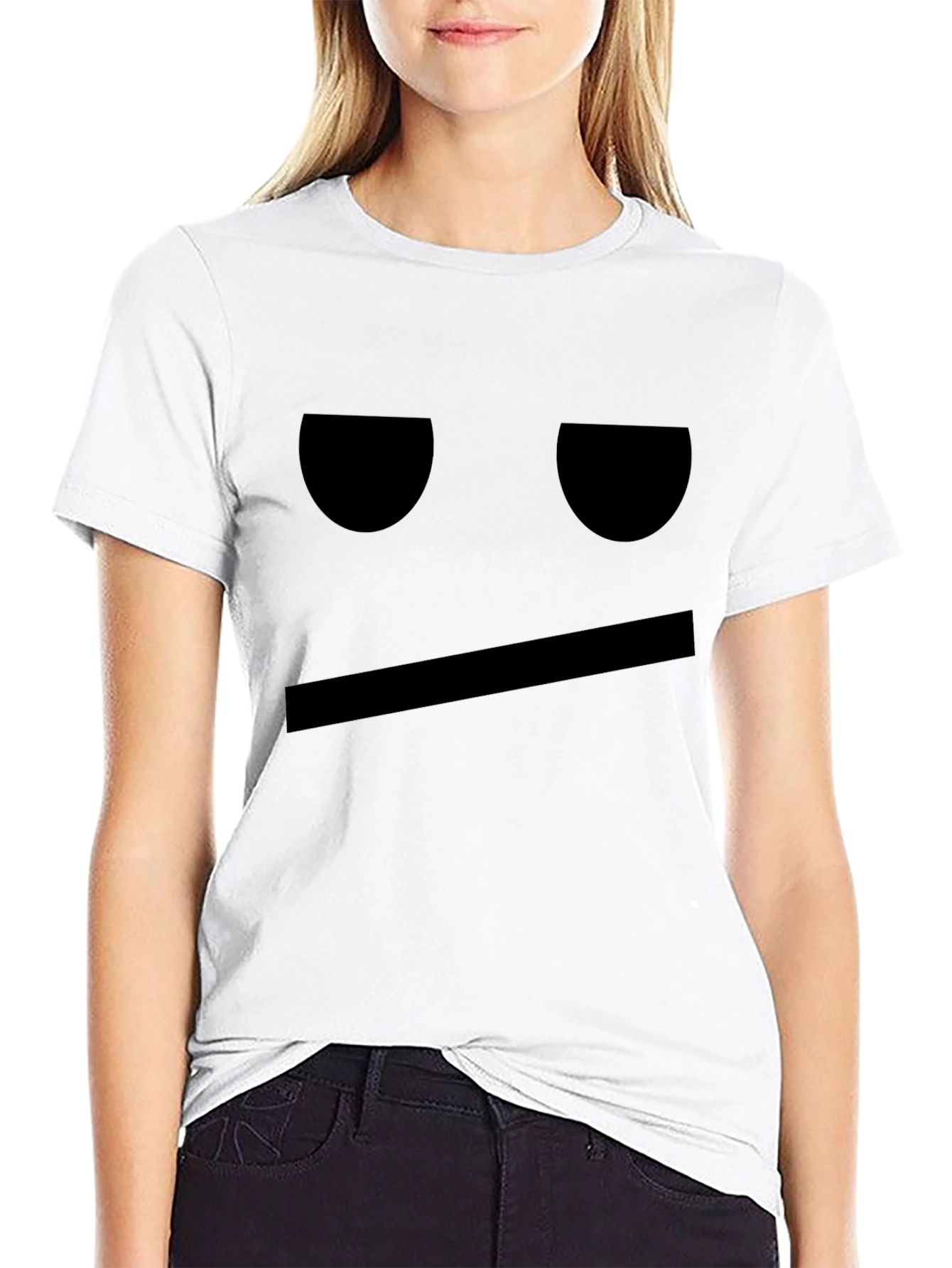 Expressionless Face Graphic Tee - Cool Casual Style