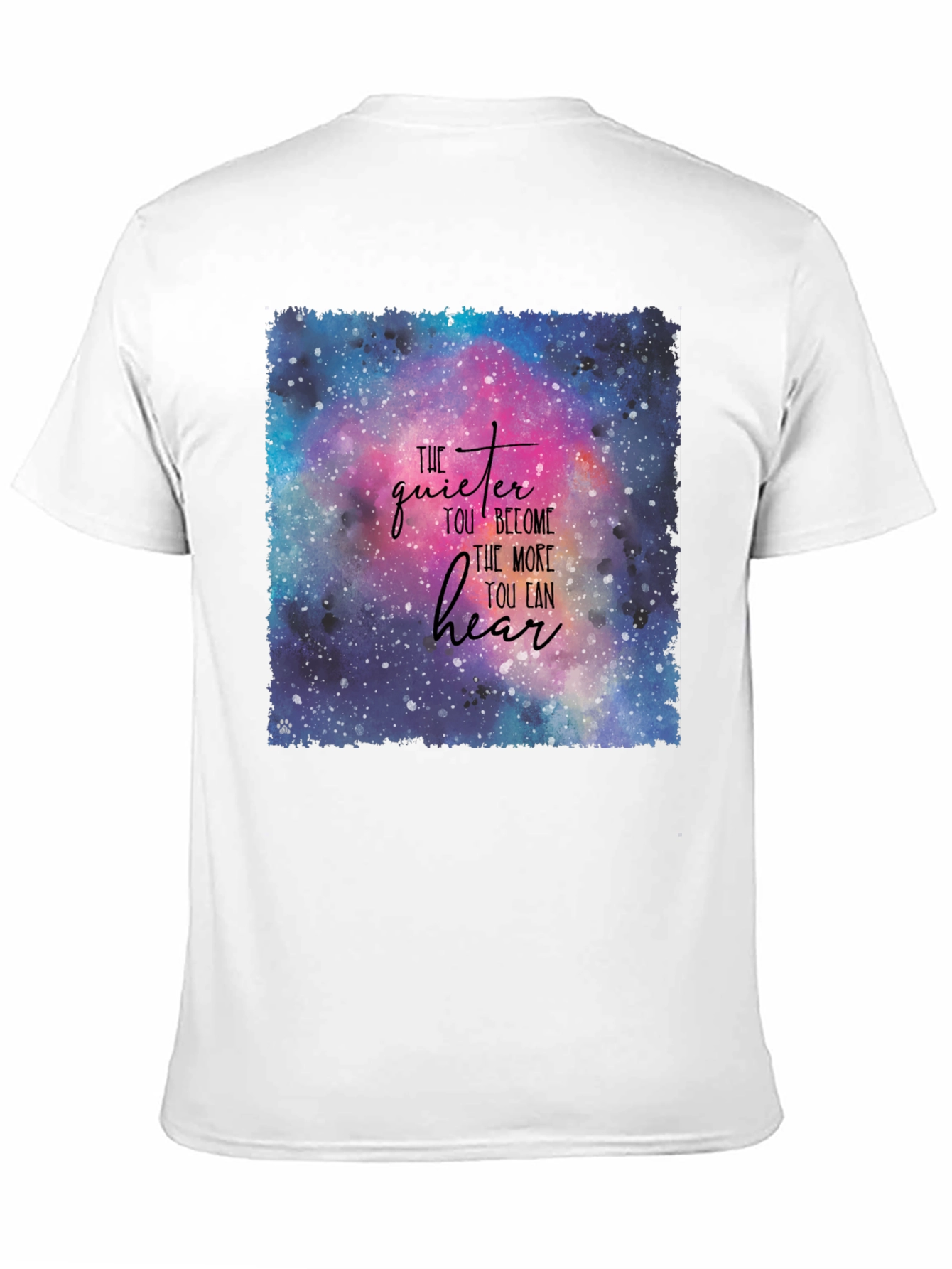 Cosmic Wisdom Tee: Quiet Hear Print T-Shirt