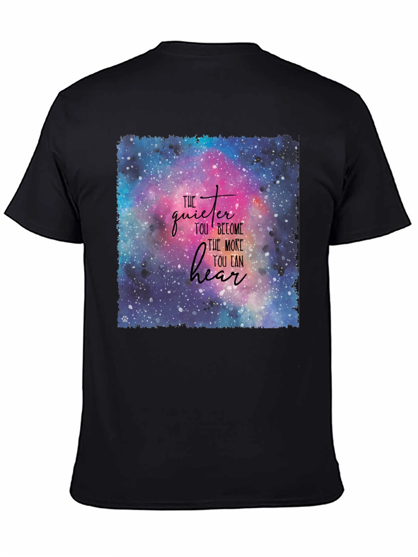 Cosmic Wisdom Tee: Quiet Hear Print T-Shirt