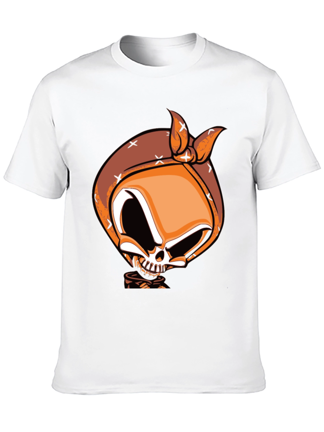 Skull Bandana Graphic Print Black T-Shirt