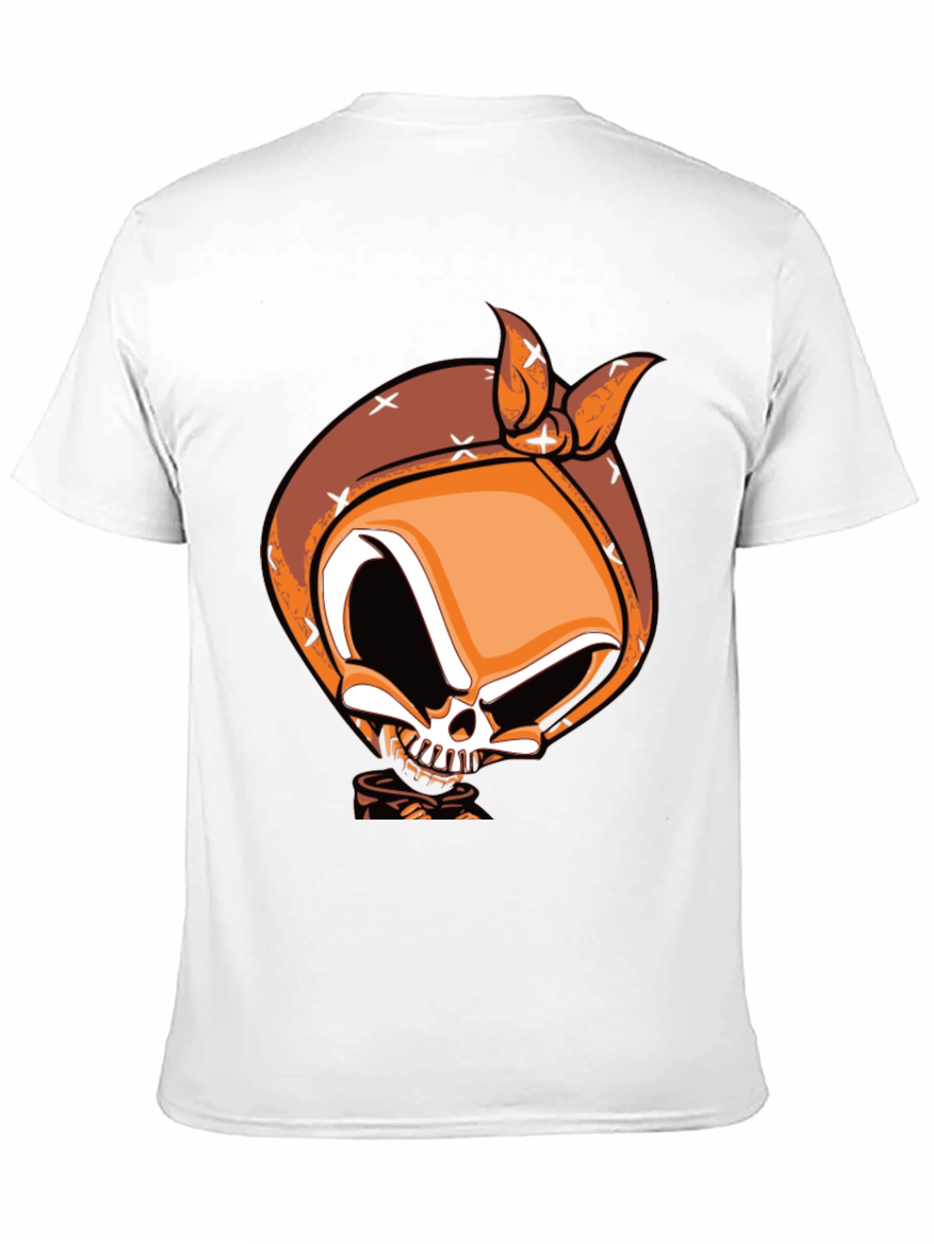 Skull Bandana Graphic Print Black T-Shirt