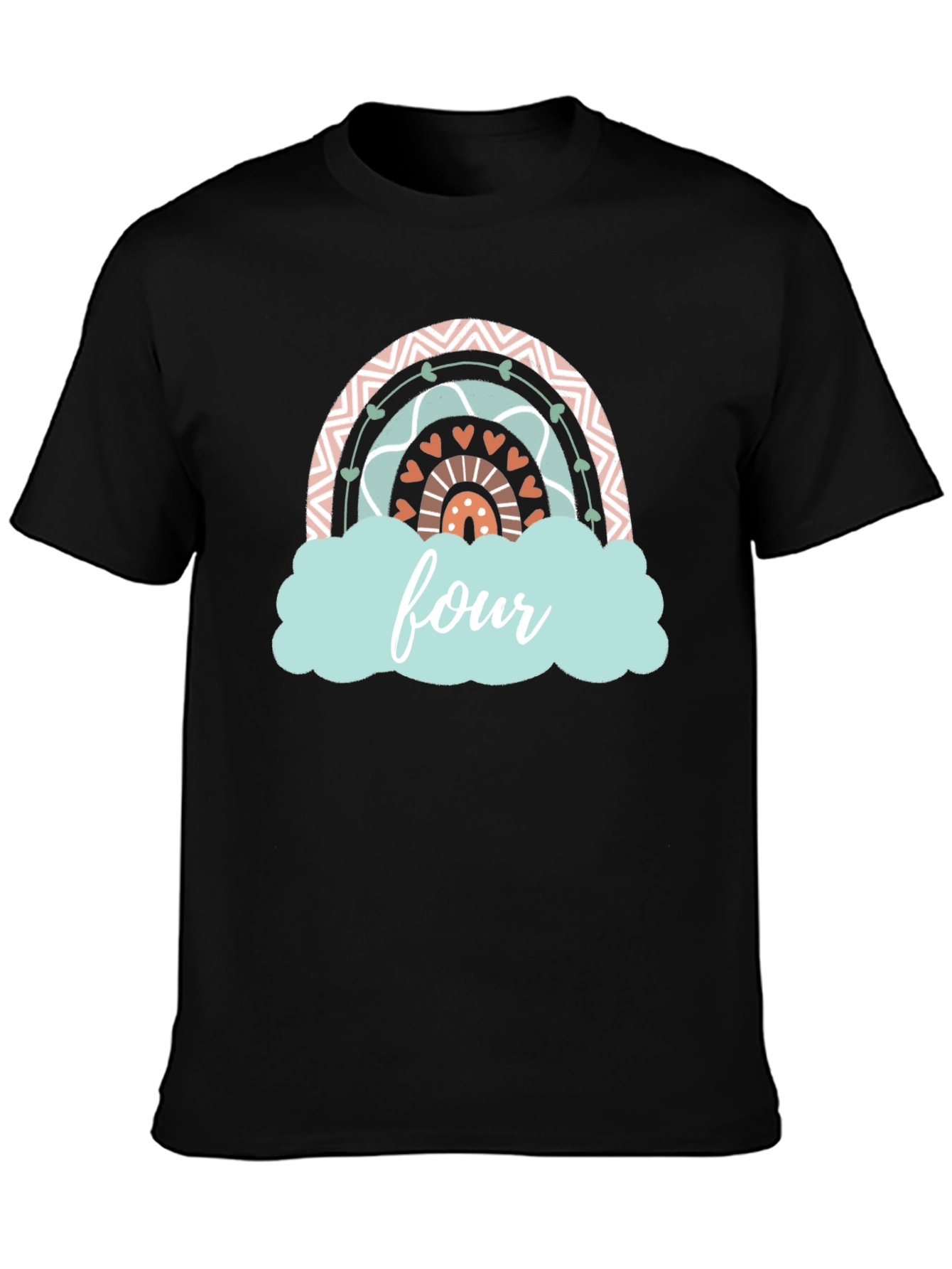 Boho Rainbow Four Birthday T-Shirt