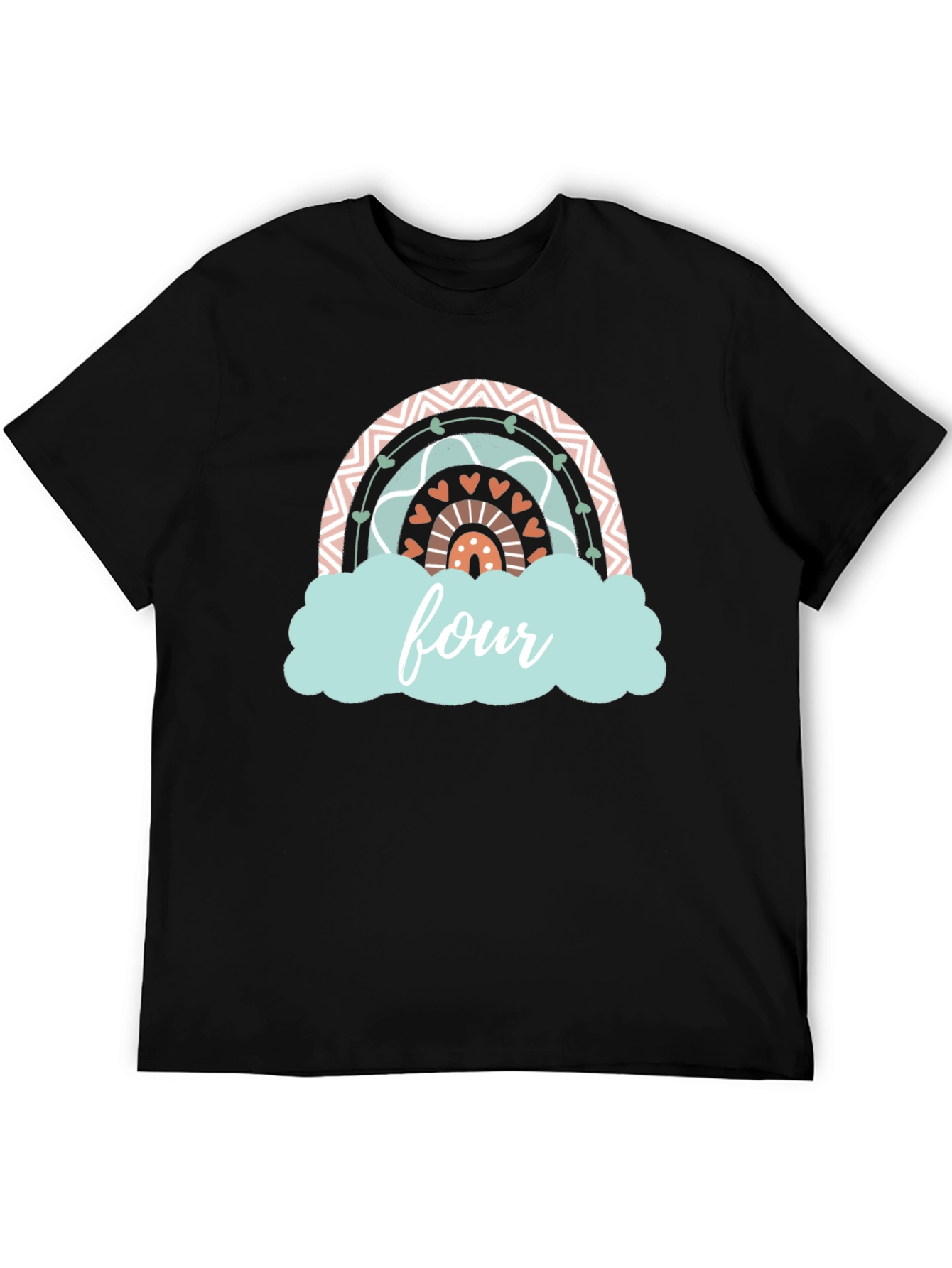 Boho Rainbow Four Birthday T-Shirt