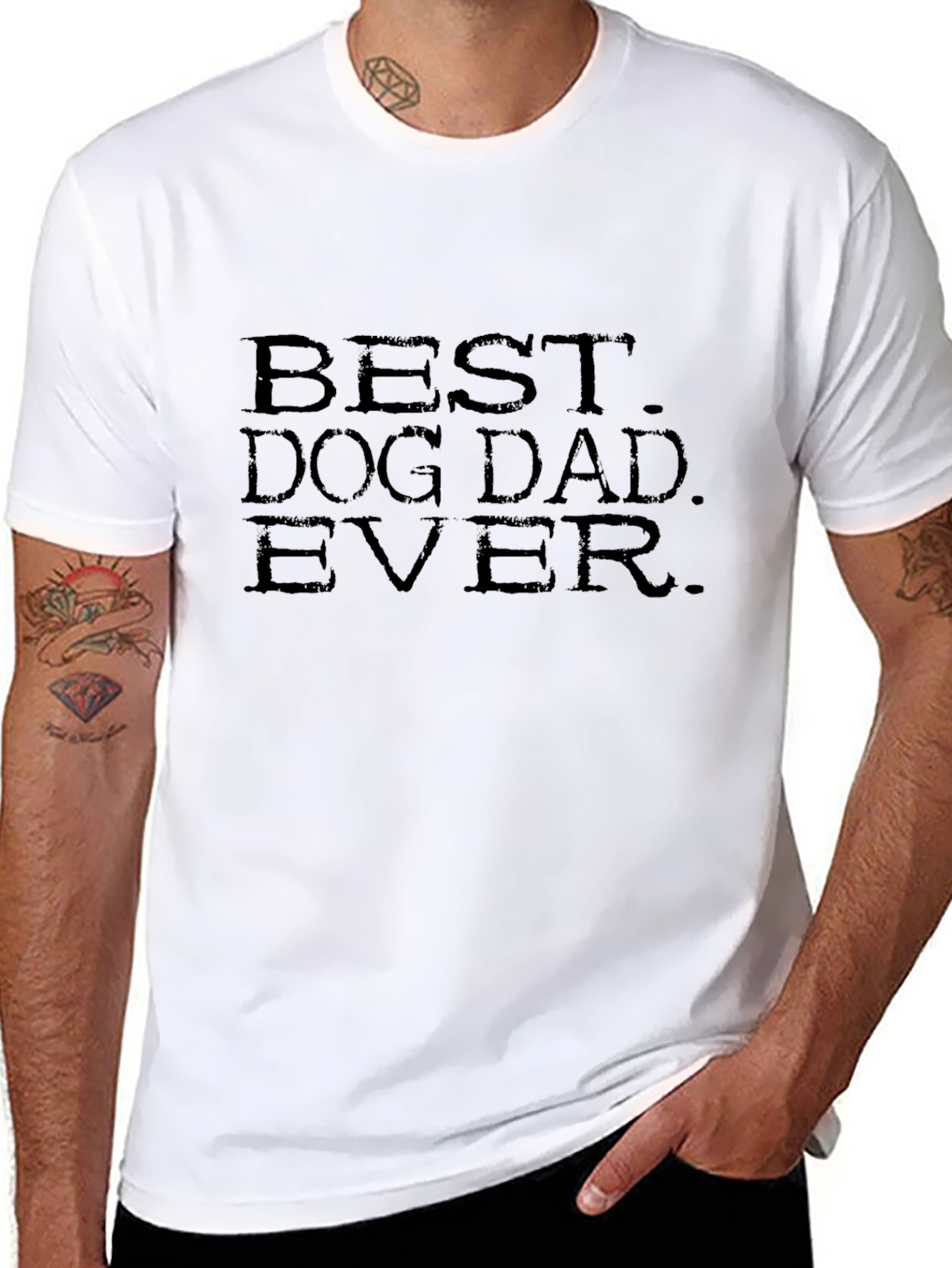Best Dog Dad Ever Black T-Shirt